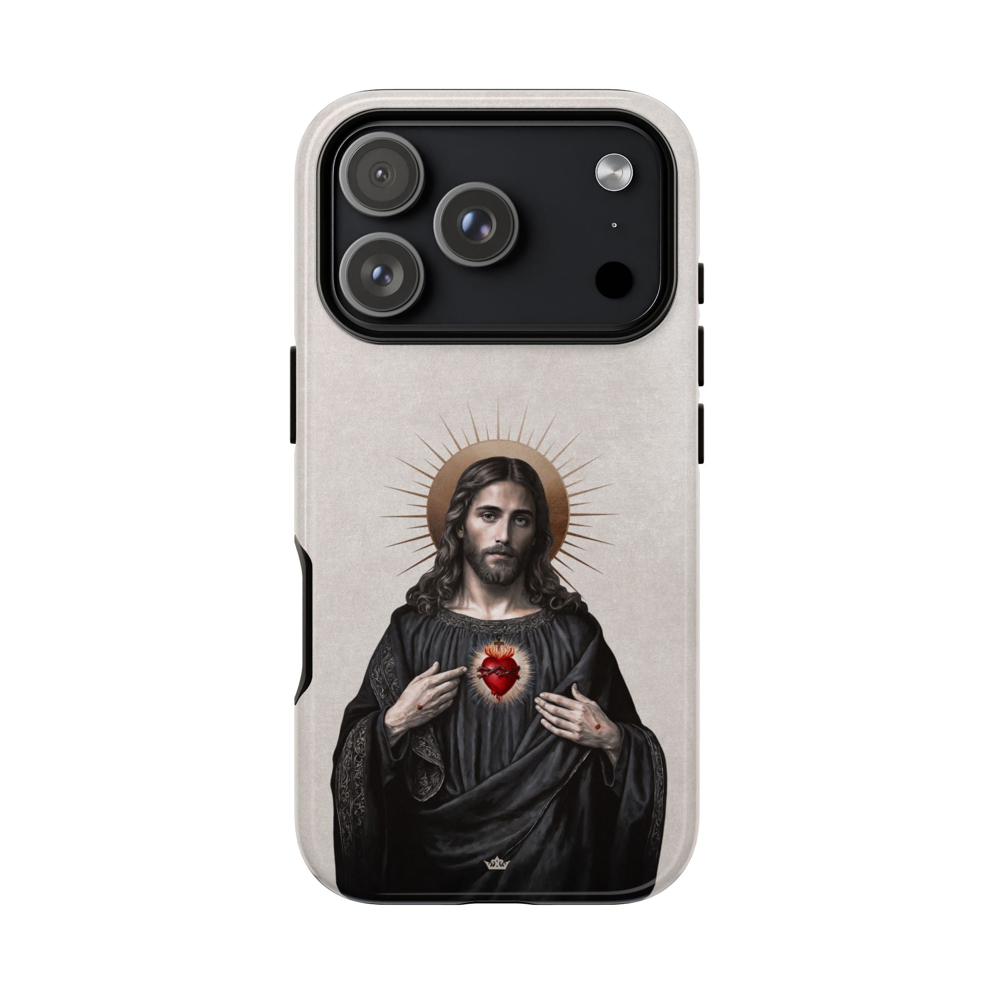 Sacred Heart of Jesus Hard Phone Case (Vintage Ivory) - VENXARA