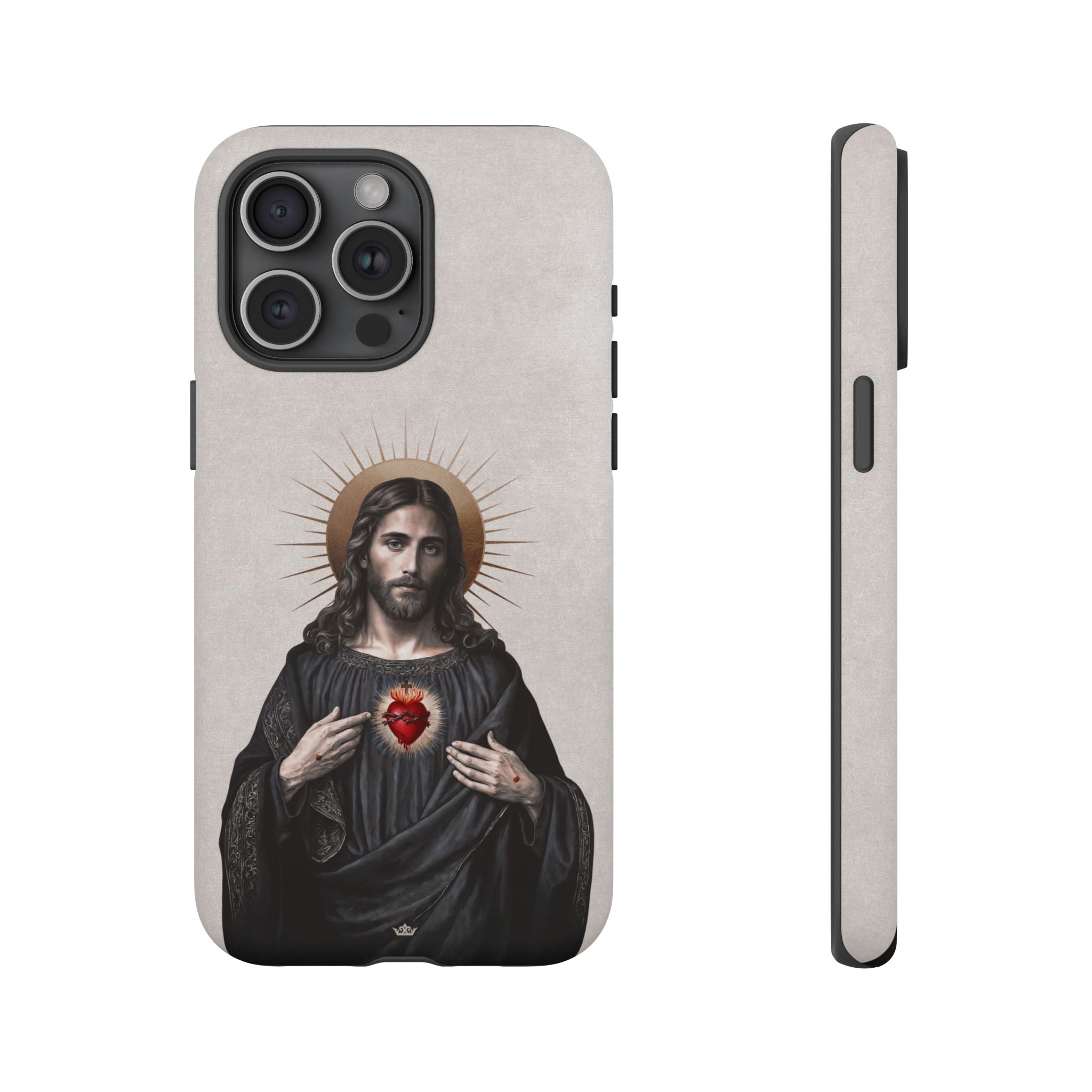 Sacred Heart of Jesus Hard Phone Case (Vintage Ivory) - VENXARA