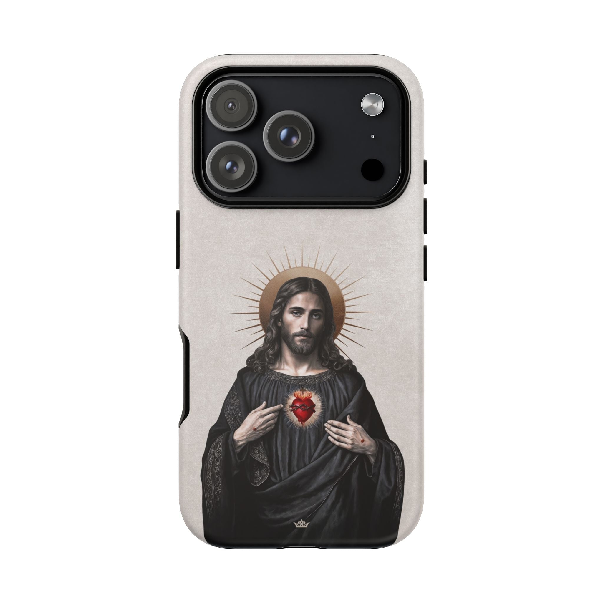 Sacred Heart of Jesus Hard Phone Case (Vintage Ivory) - VENXARA