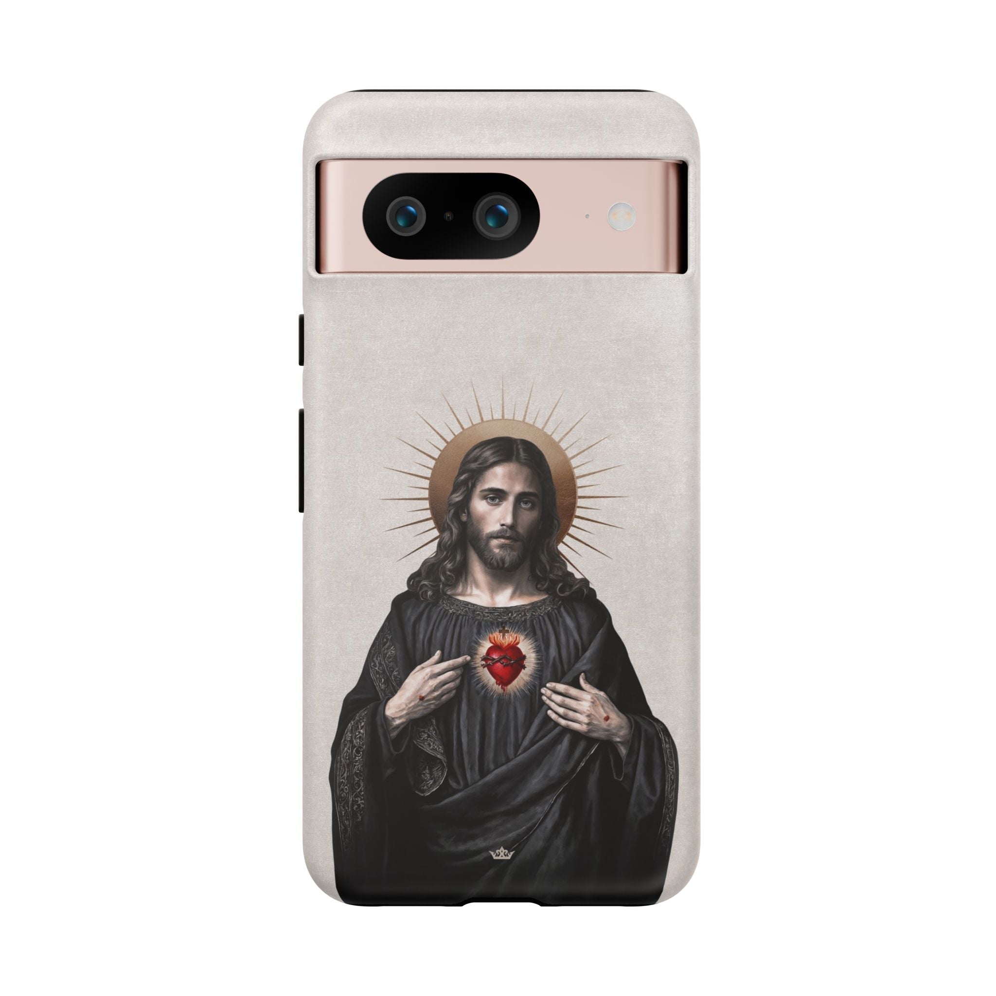 Sacred Heart of Jesus Hard Phone Case (Vintage Ivory) - VENXARA