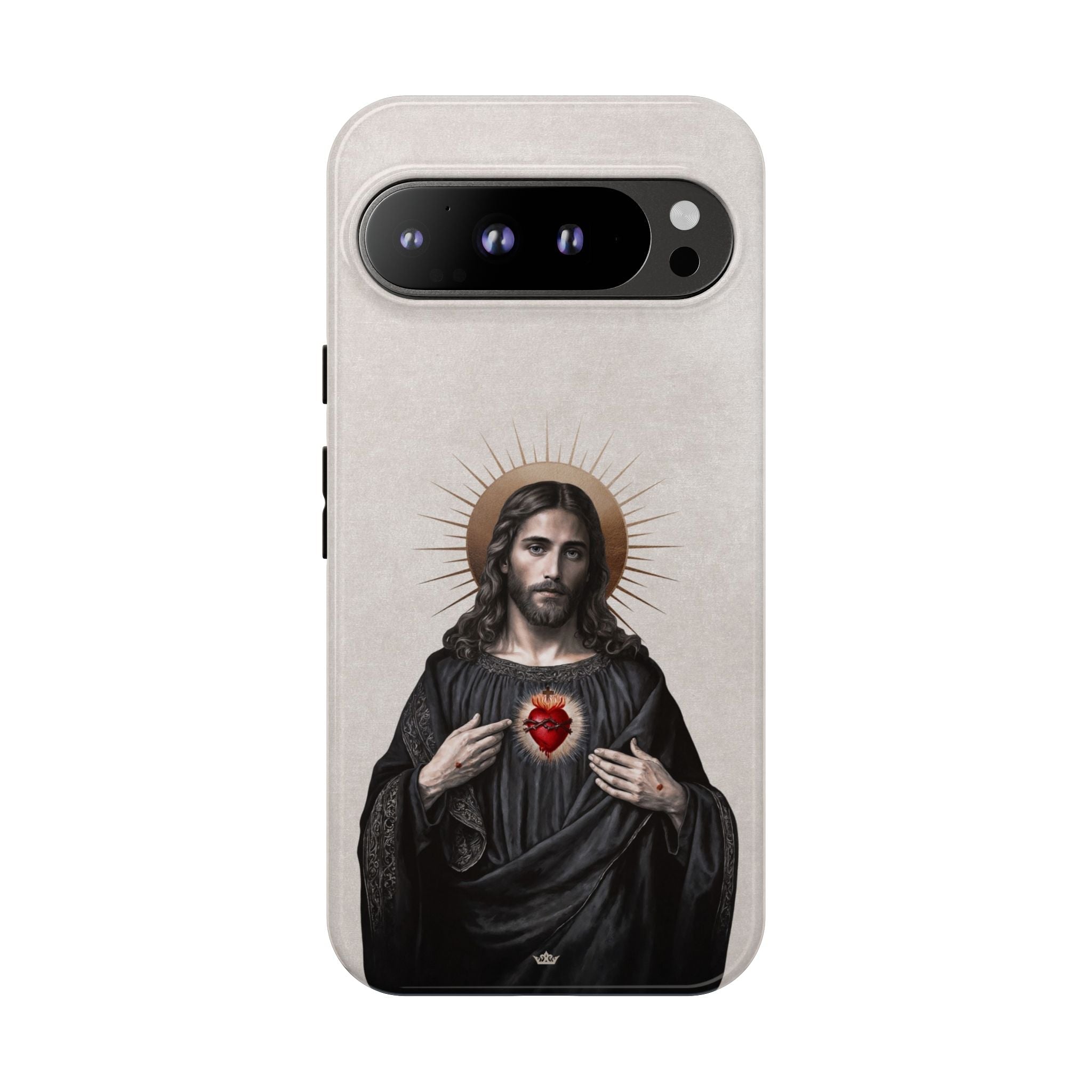 Sacred Heart of Jesus Hard Phone Case (Vintage Ivory) - VENXARA