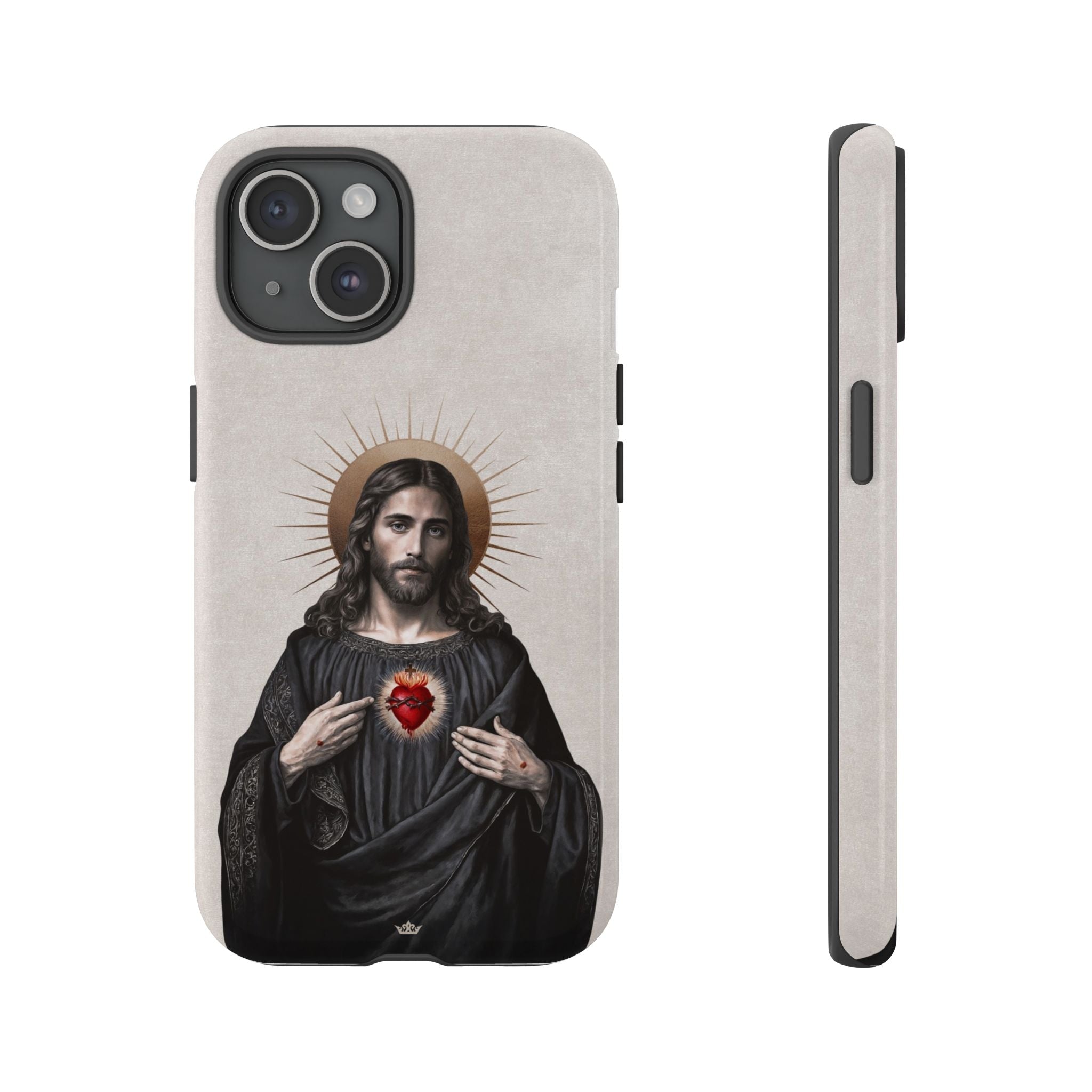 Sacred Heart of Jesus Hard Phone Case (Vintage Ivory) - VENXARA
