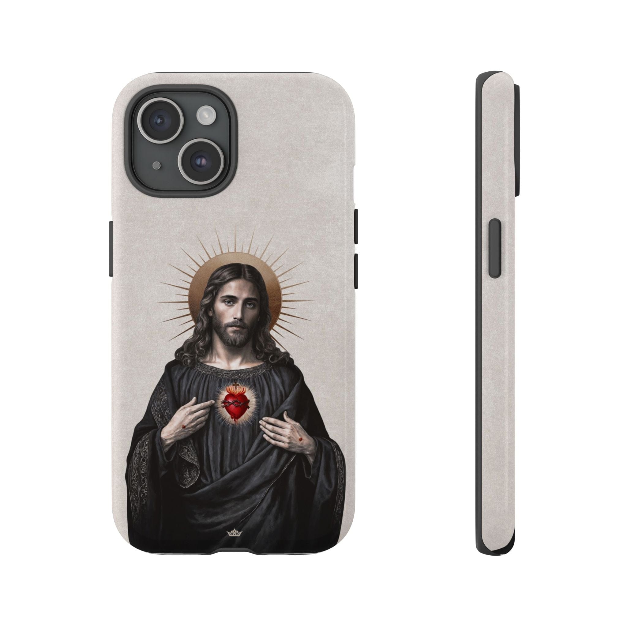 Sacred Heart of Jesus Hard Phone Case (Vintage Ivory) Copyright VENXARA
