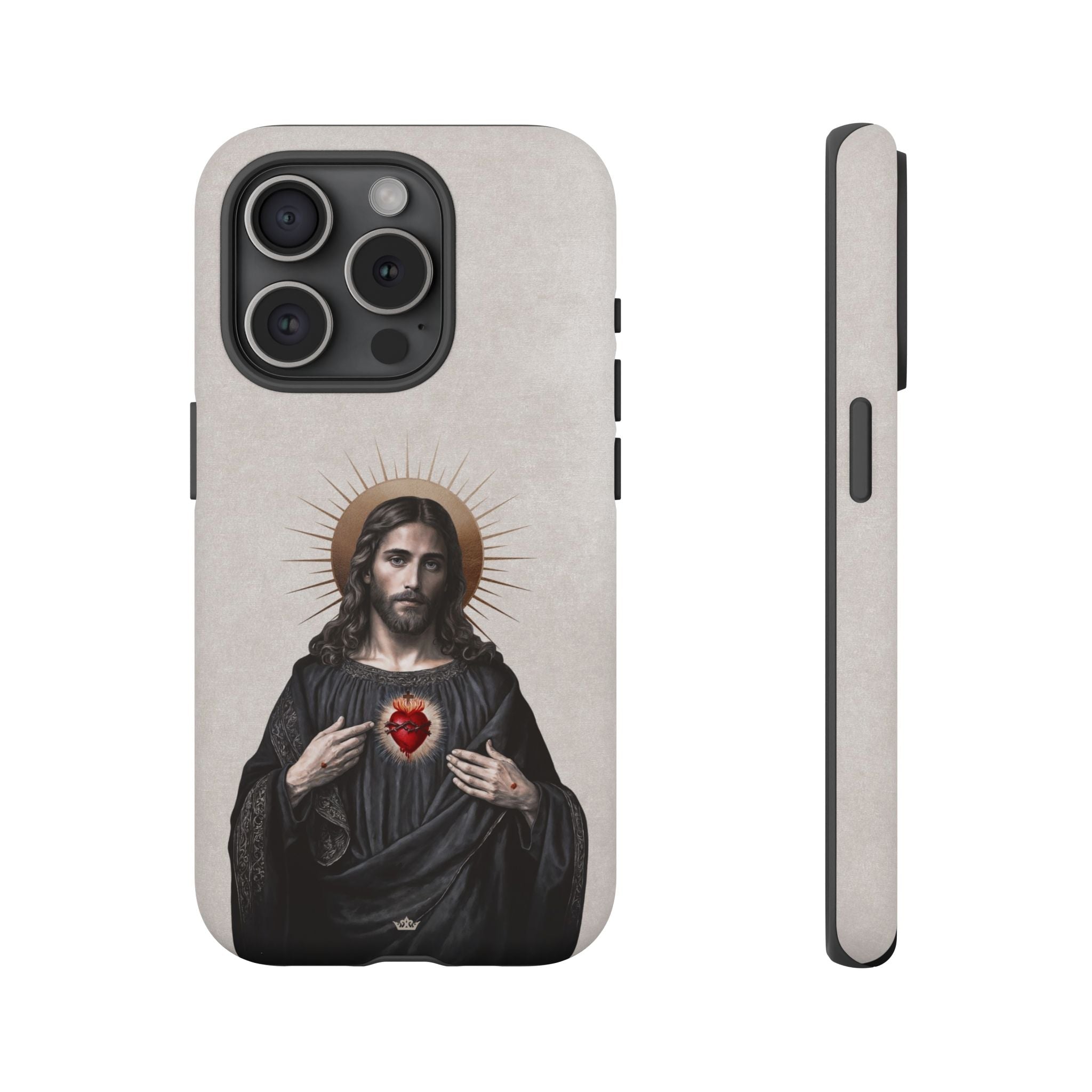 Sacred Heart of Jesus Hard Phone Case (Vintage Ivory) - VENXARA