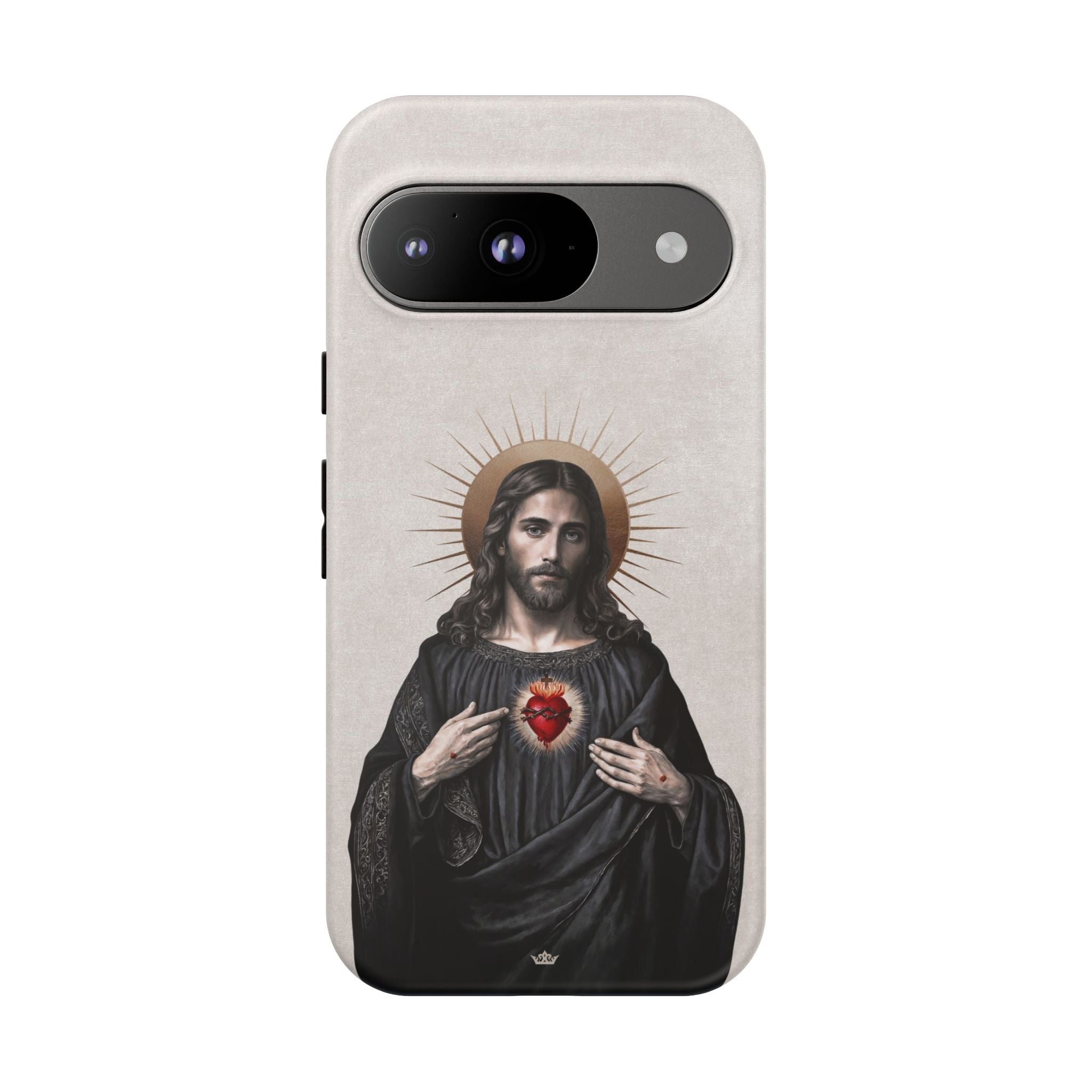 Sacred Heart of Jesus Hard Phone Case (Vintage Ivory) - VENXARA