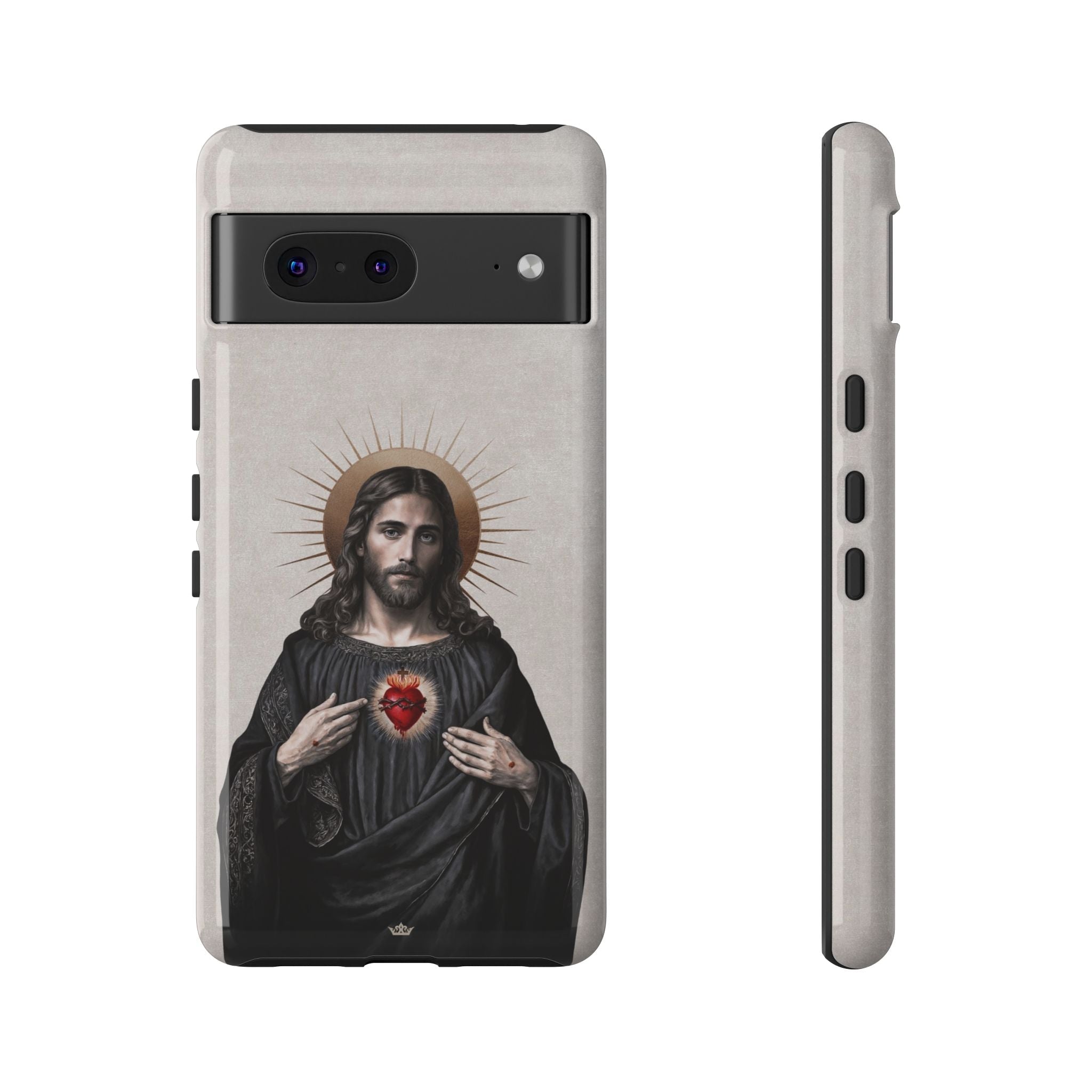 Sacred Heart of Jesus Hard Phone Case (Vintage Ivory) - VENXARA