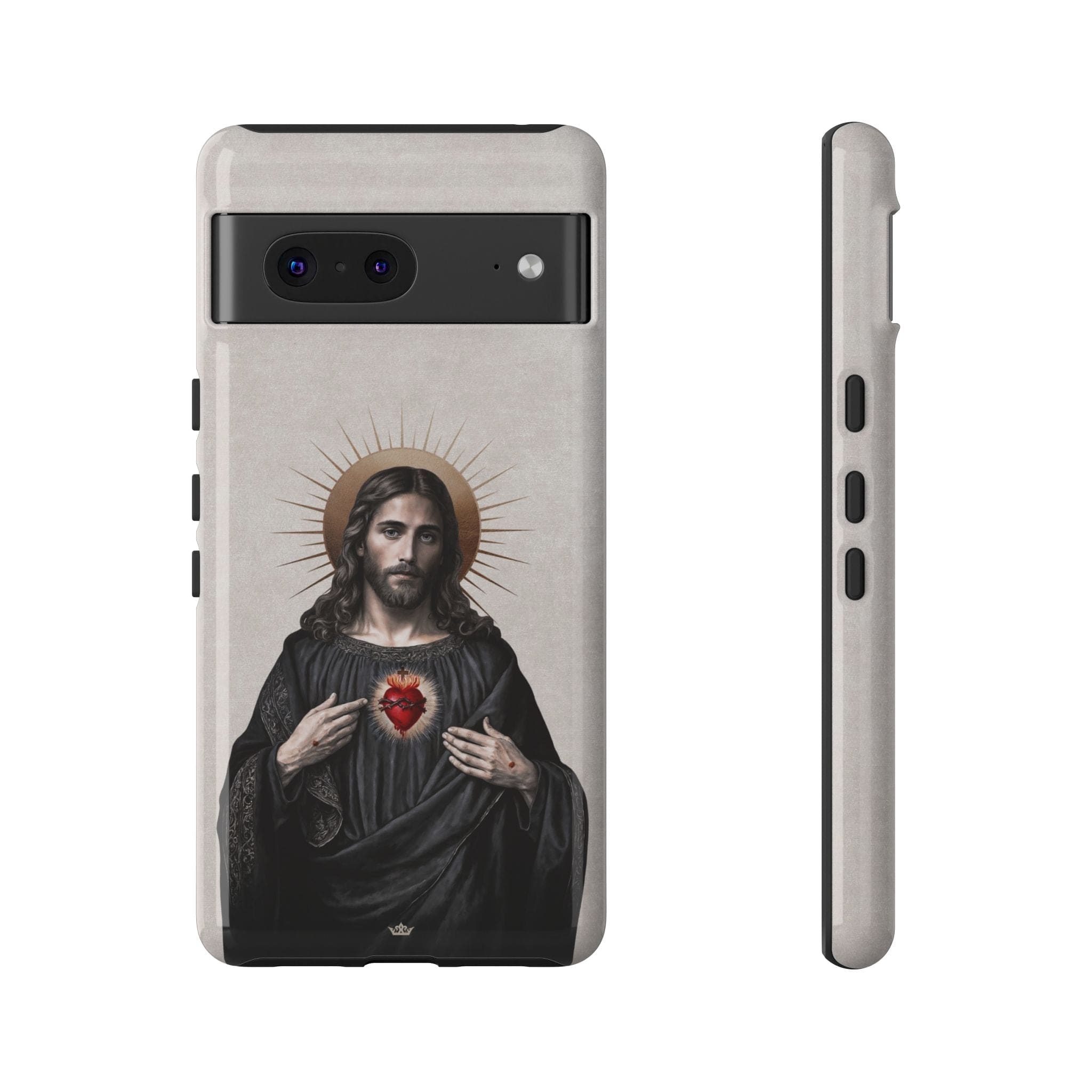 Sacred Heart of Jesus Hard Phone Case (Vintage Ivory) Copyright VENXARA