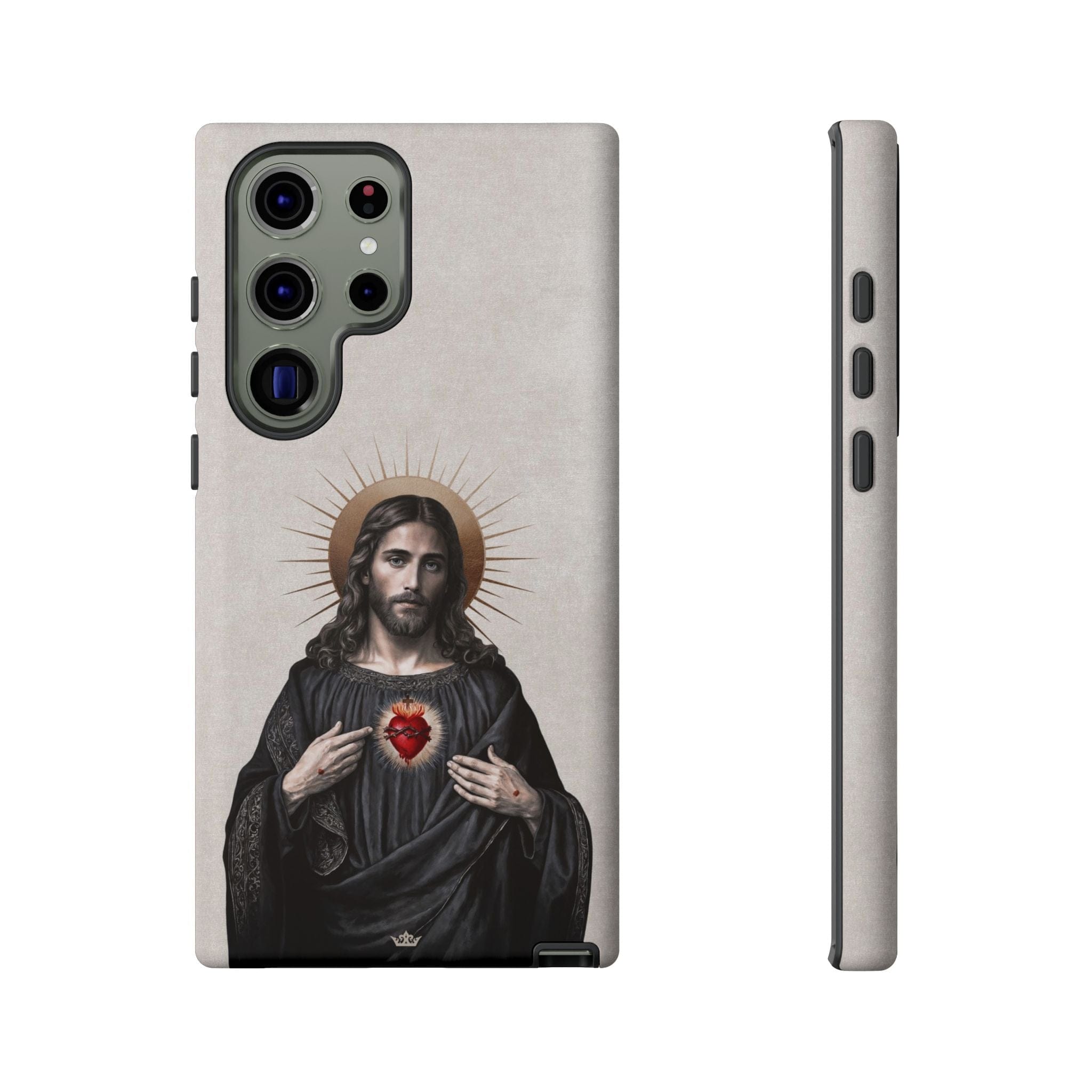 Sacred Heart of Jesus Hard Phone Case (Vintage Ivory) Copyright VENXARA