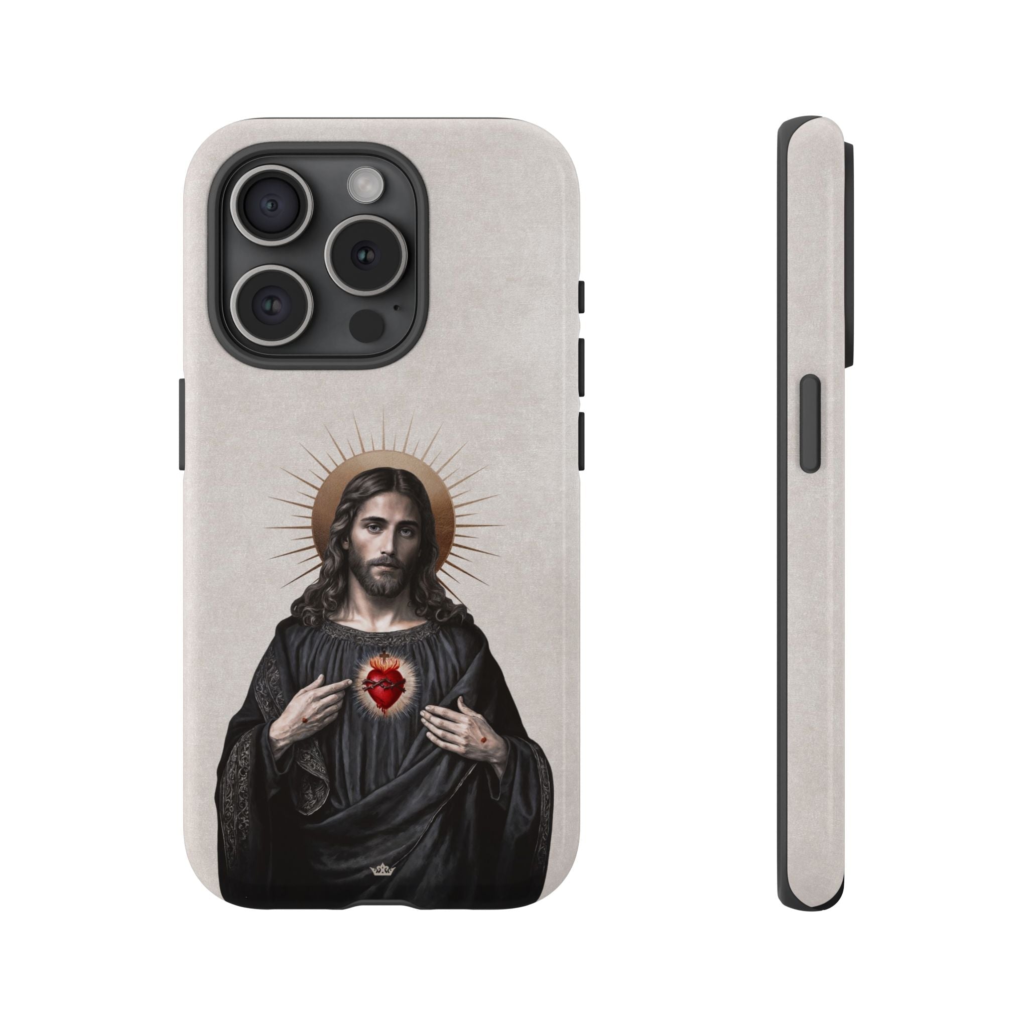 Sacred Heart of Jesus Hard Phone Case (Vintage Ivory) - VENXARA