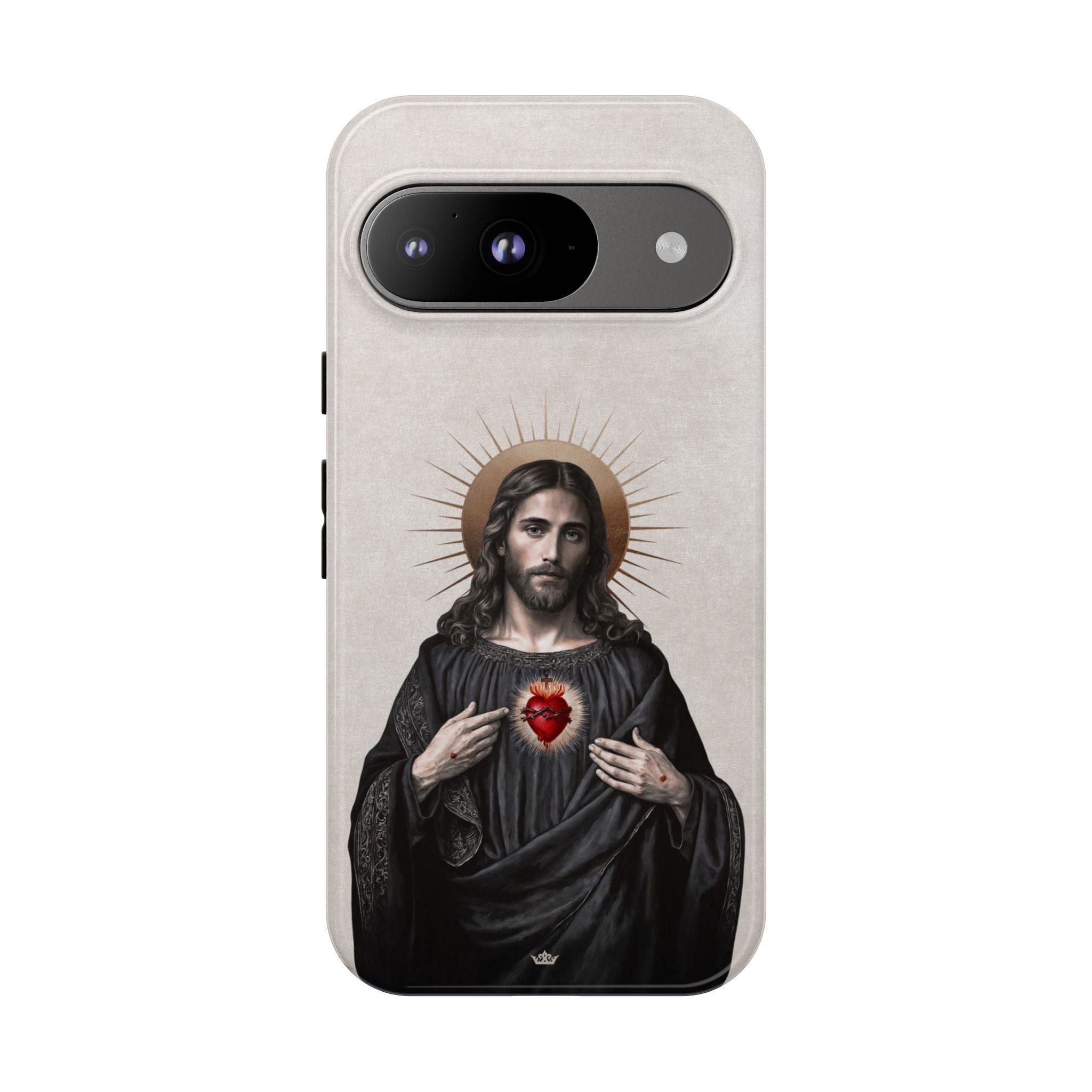 Sacred Heart of Jesus Hard Phone Case (Vintage Ivory) Copyright VENXARA
