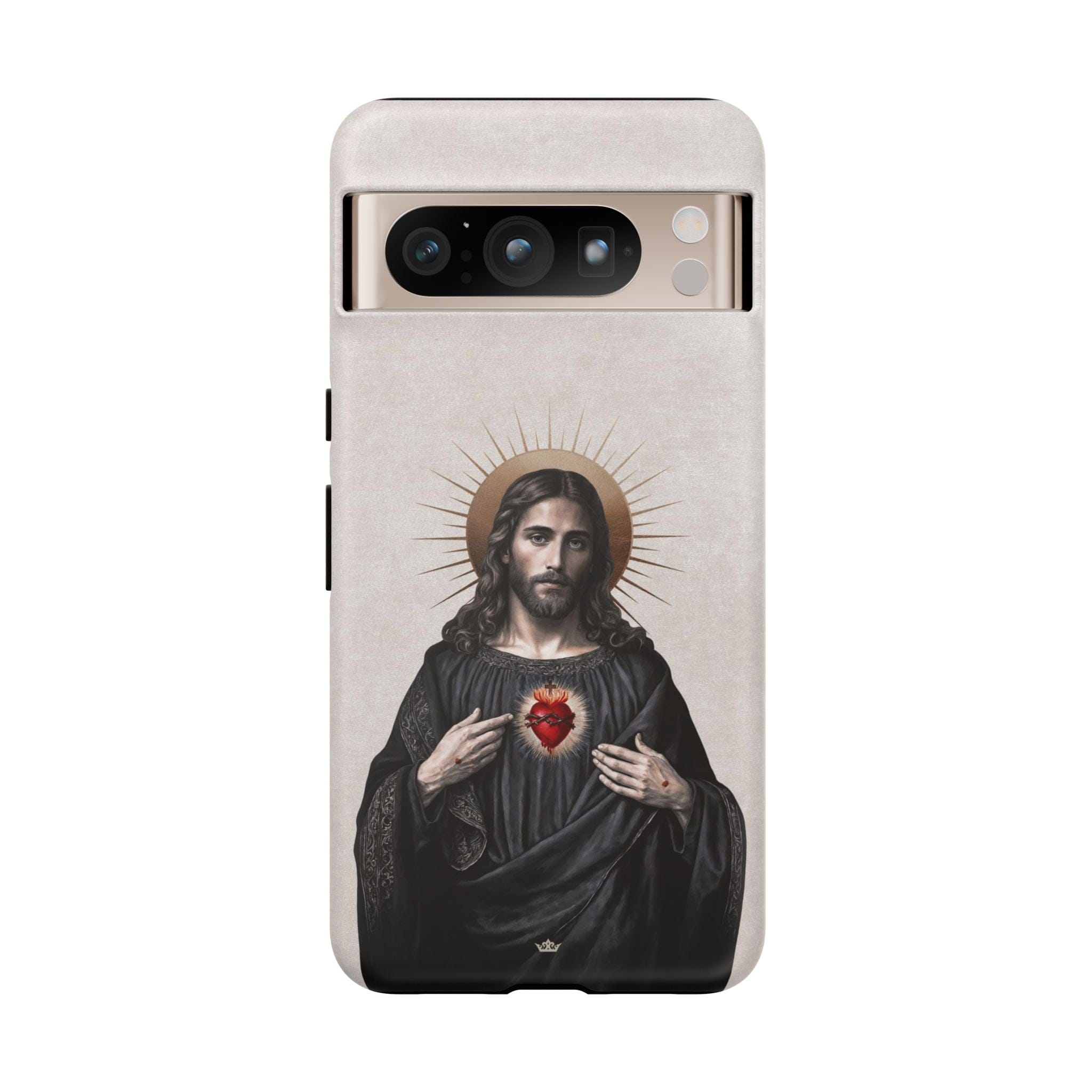 Sacred Heart of Jesus Hard Phone Case (Vintage Ivory) Copyright VENXARA