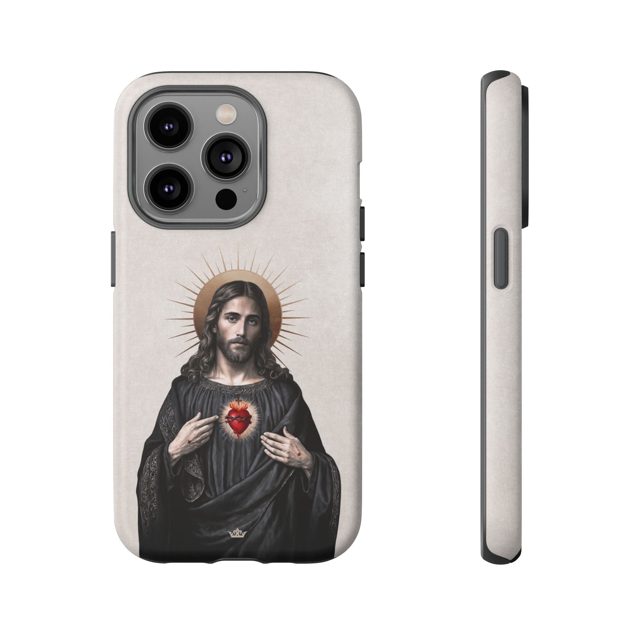 Sacred Heart of Jesus Hard Phone Case (Vintage Ivory) - VENXARA