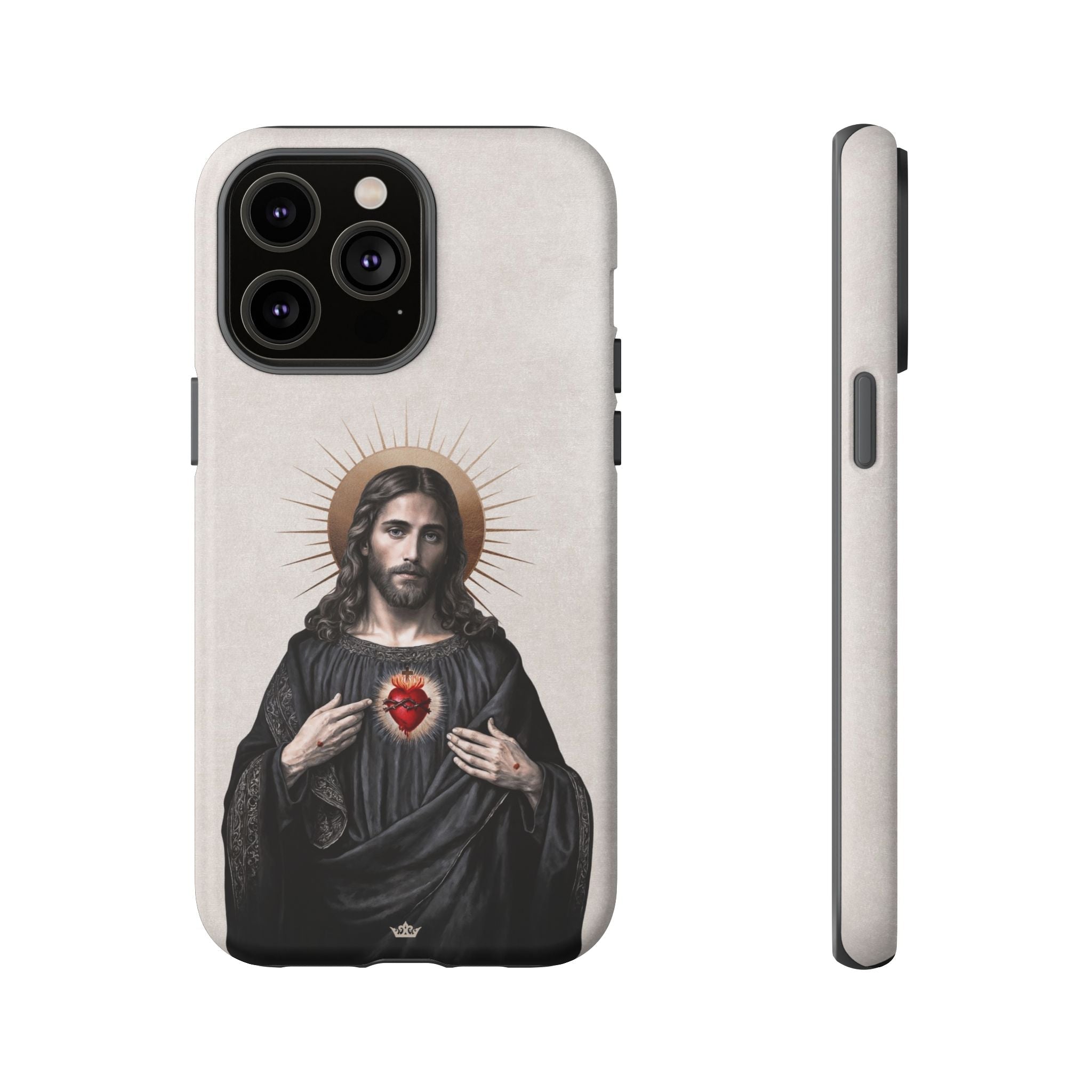Sacred Heart of Jesus Hard Phone Case (Vintage Ivory) - VENXARA