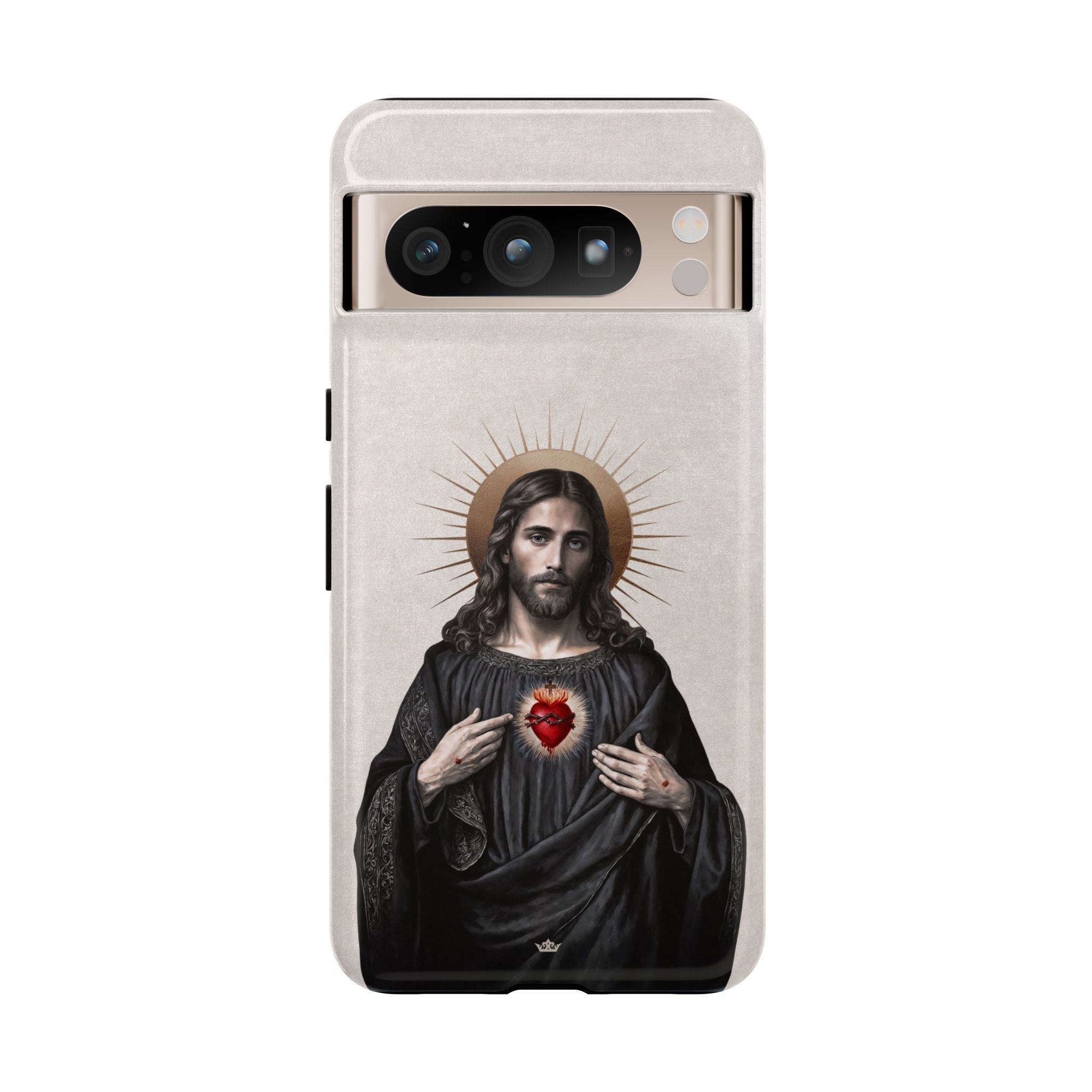 Sacred Heart of Jesus Hard Phone Case (Vintage Ivory) - VENXARA