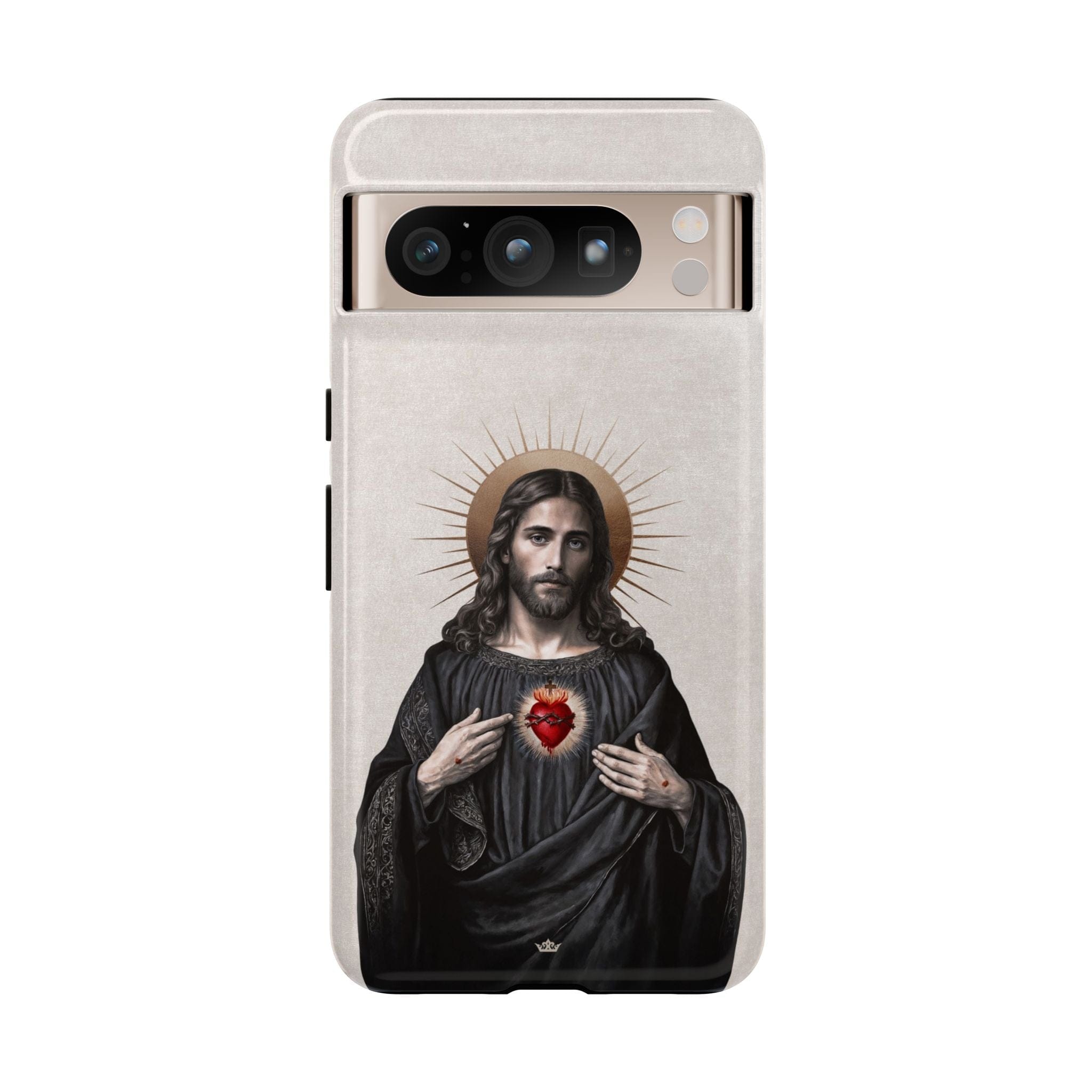 Sacred Heart of Jesus Hard Phone Case (Vintage Ivory) Copyright VENXARA