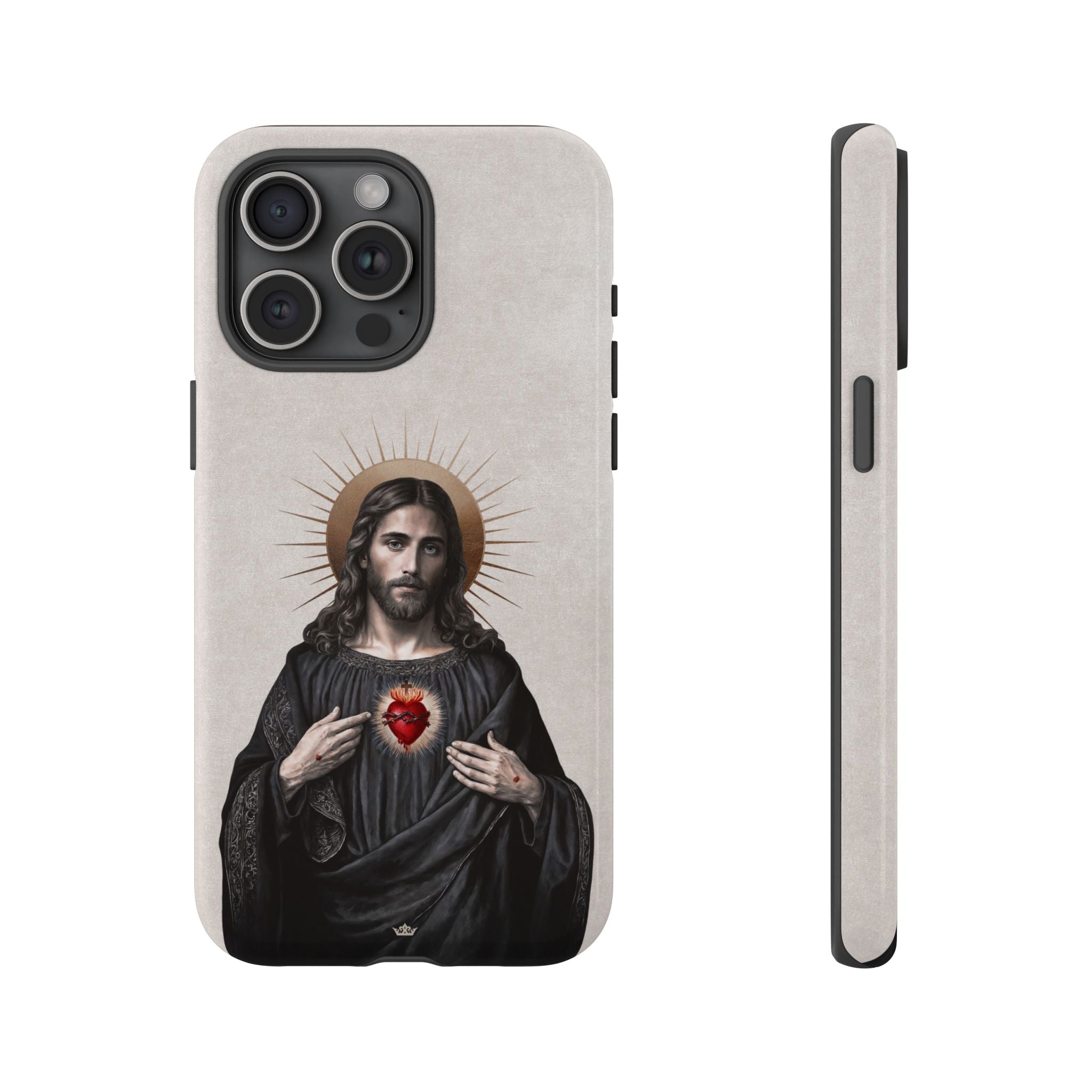 Sacred Heart of Jesus Hard Phone Case (Vintage Ivory) - VENXARA