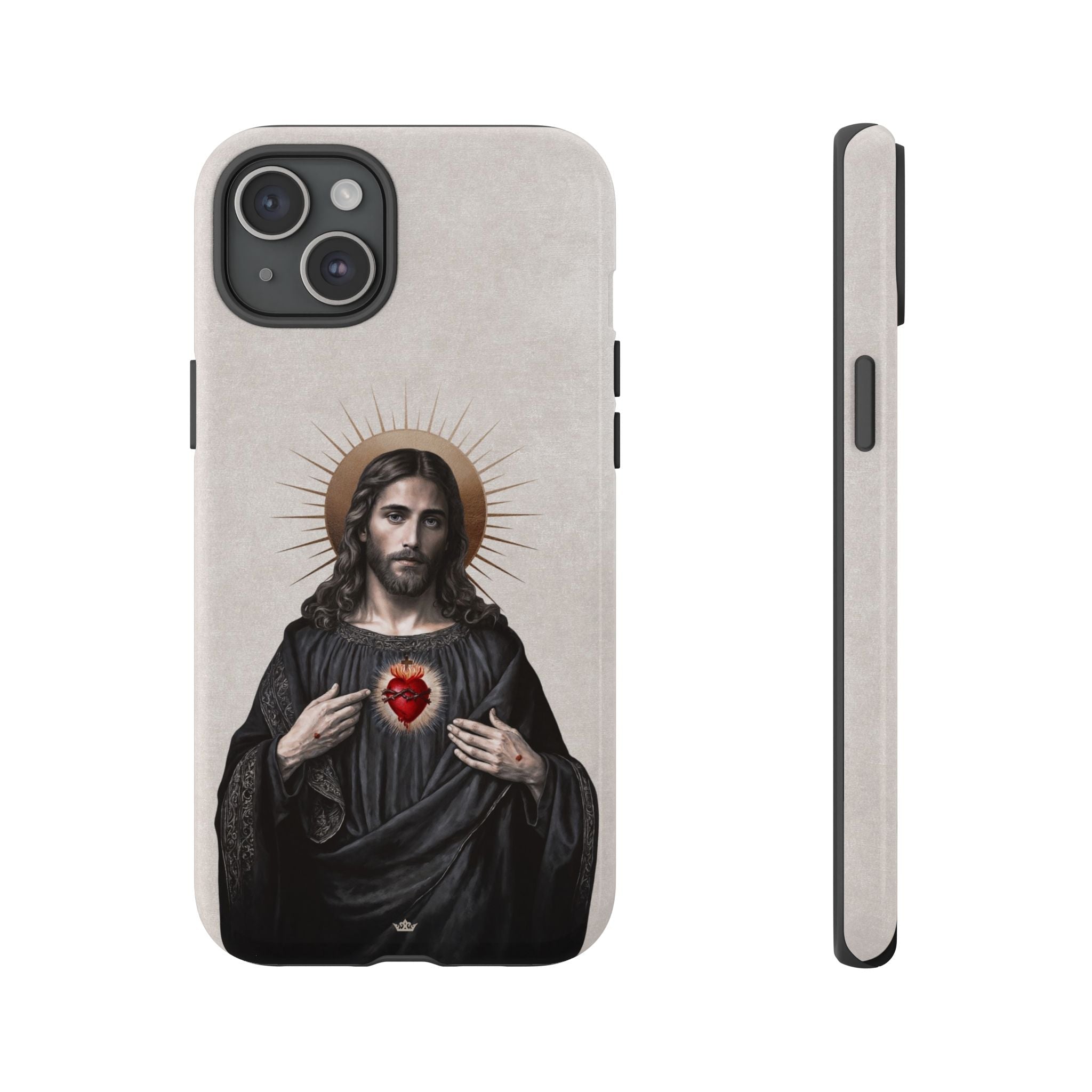 Sacred Heart of Jesus Hard Phone Case (Vintage Ivory) - VENXARA