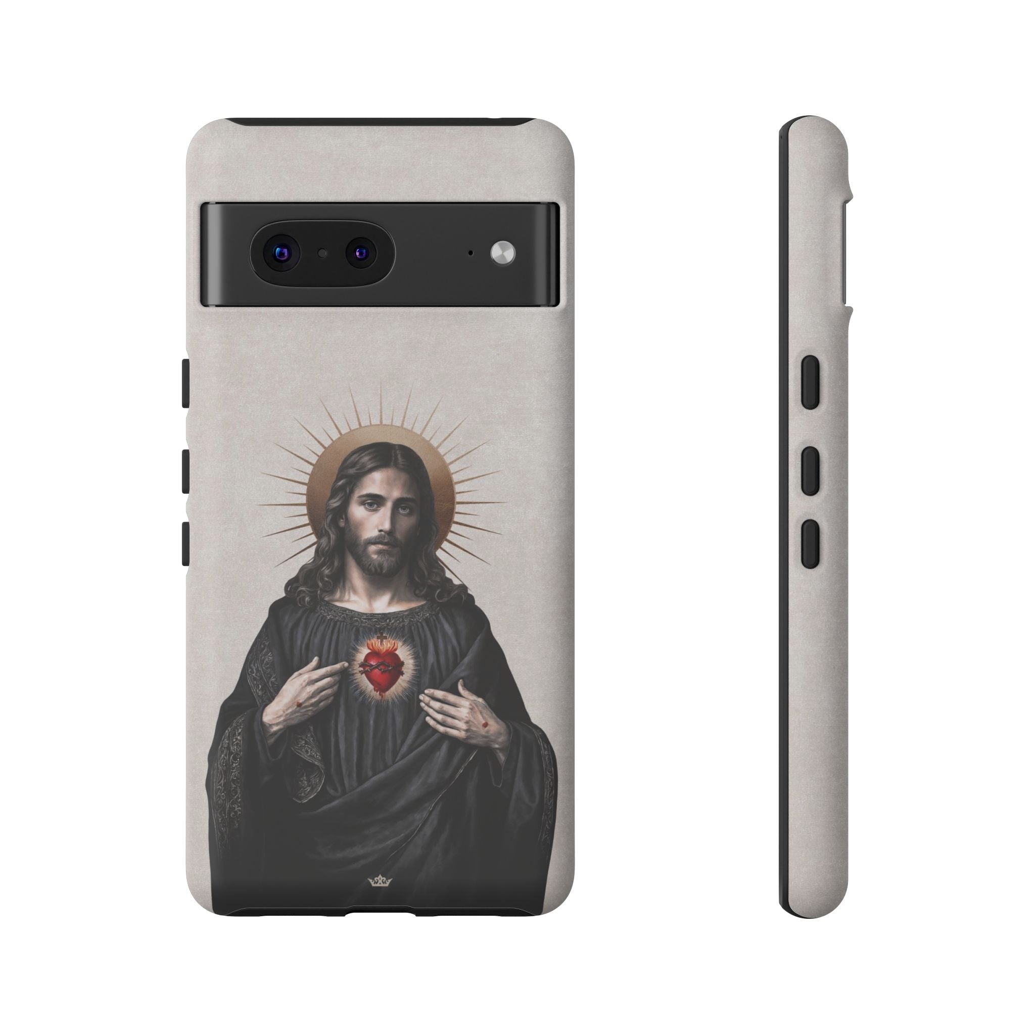 Sacred Heart of Jesus Hard Phone Case (Vintage Ivory) - VENXARA