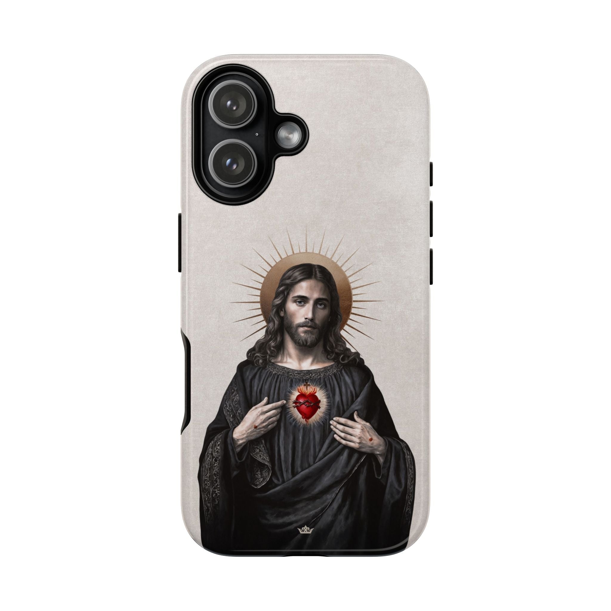 Sacred Heart of Jesus Hard Phone Case (Vintage Ivory) - VENXARA