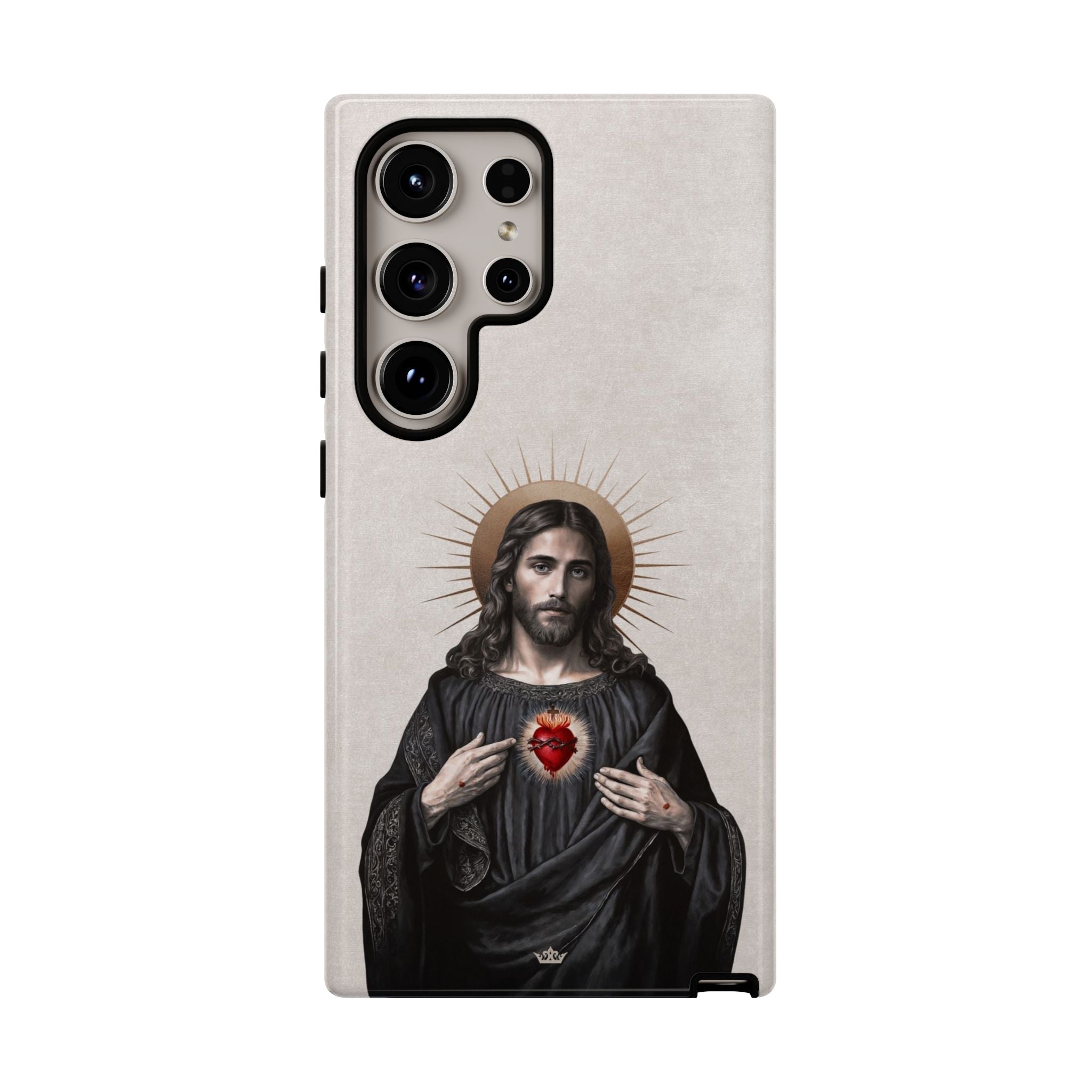 Sacred Heart of Jesus Hard Phone Case (Vintage Ivory) - VENXARA