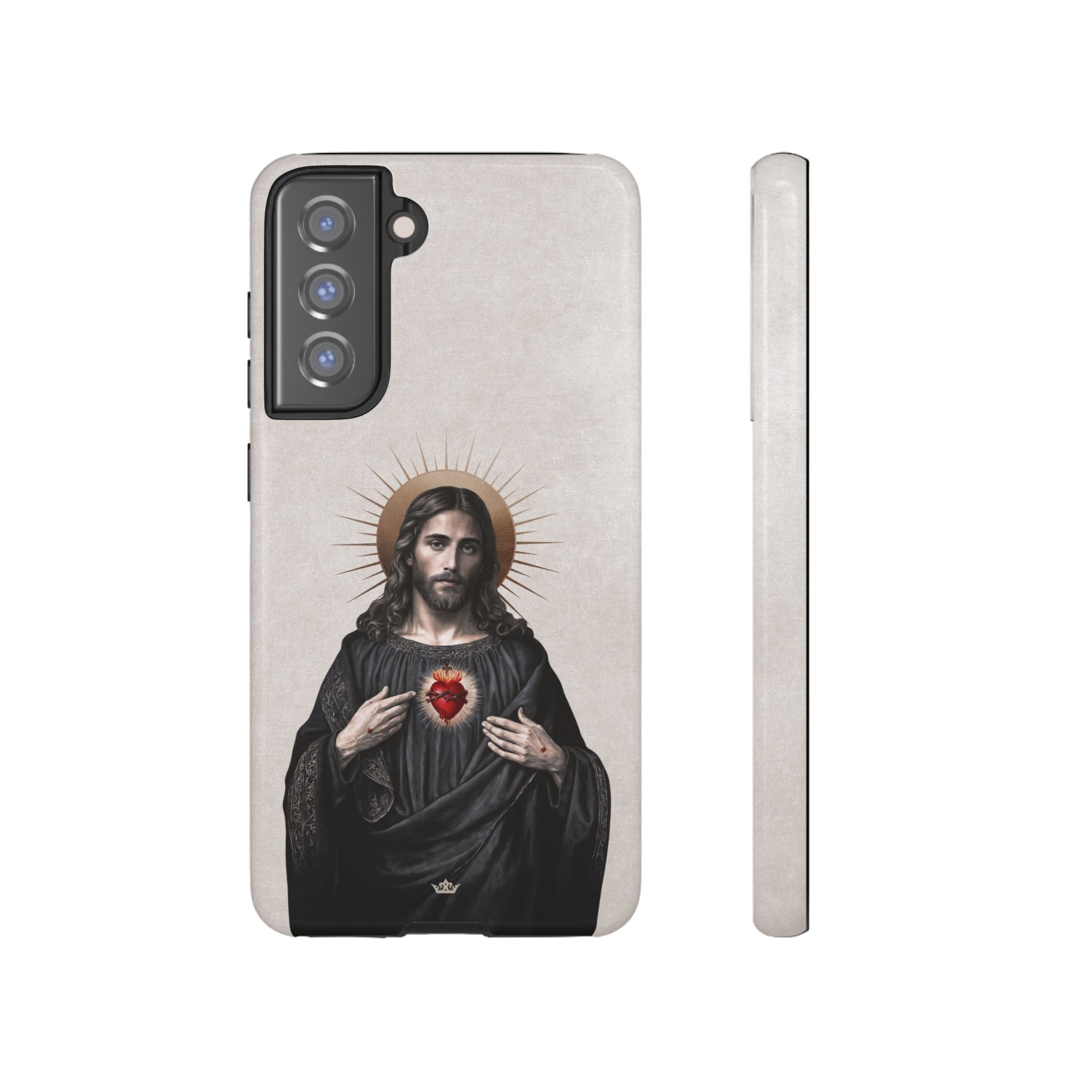 Sacred Heart of Jesus Hard Phone Case (Vintage Ivory) - VENXARA