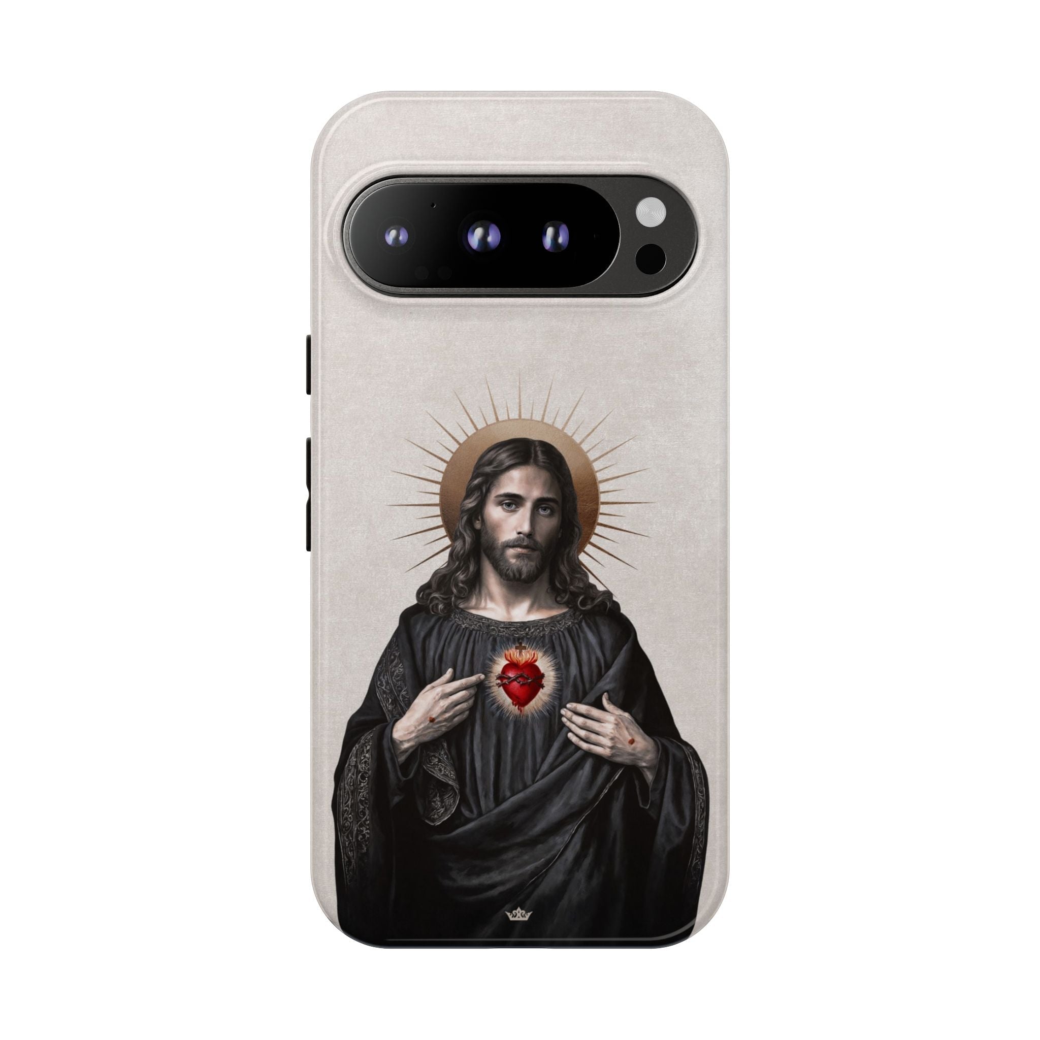 Sacred Heart of Jesus Hard Phone Case (Vintage Ivory) - VENXARA