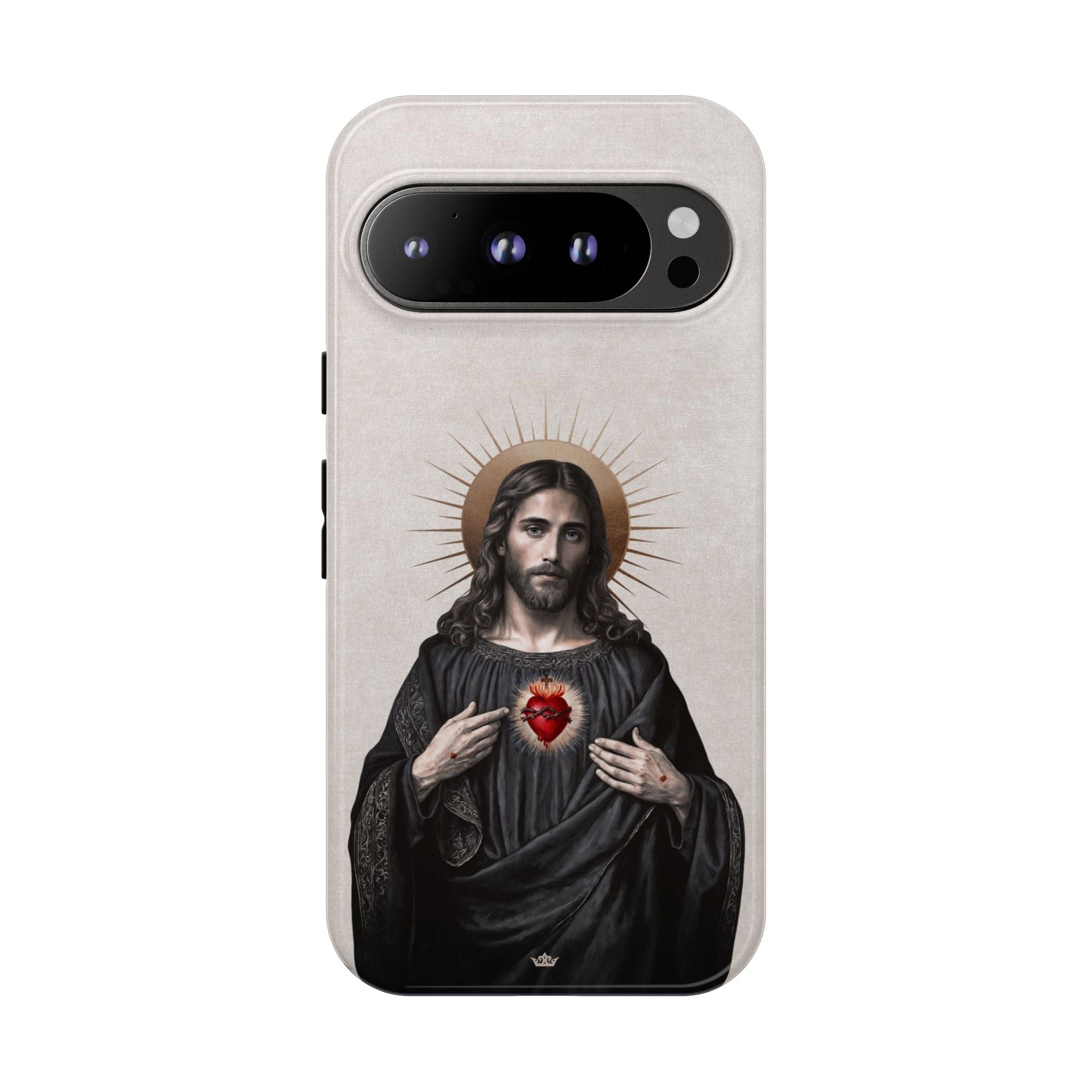 Sacred Heart of Jesus Hard Phone Case (Vintage Ivory) Copyright VENXARA