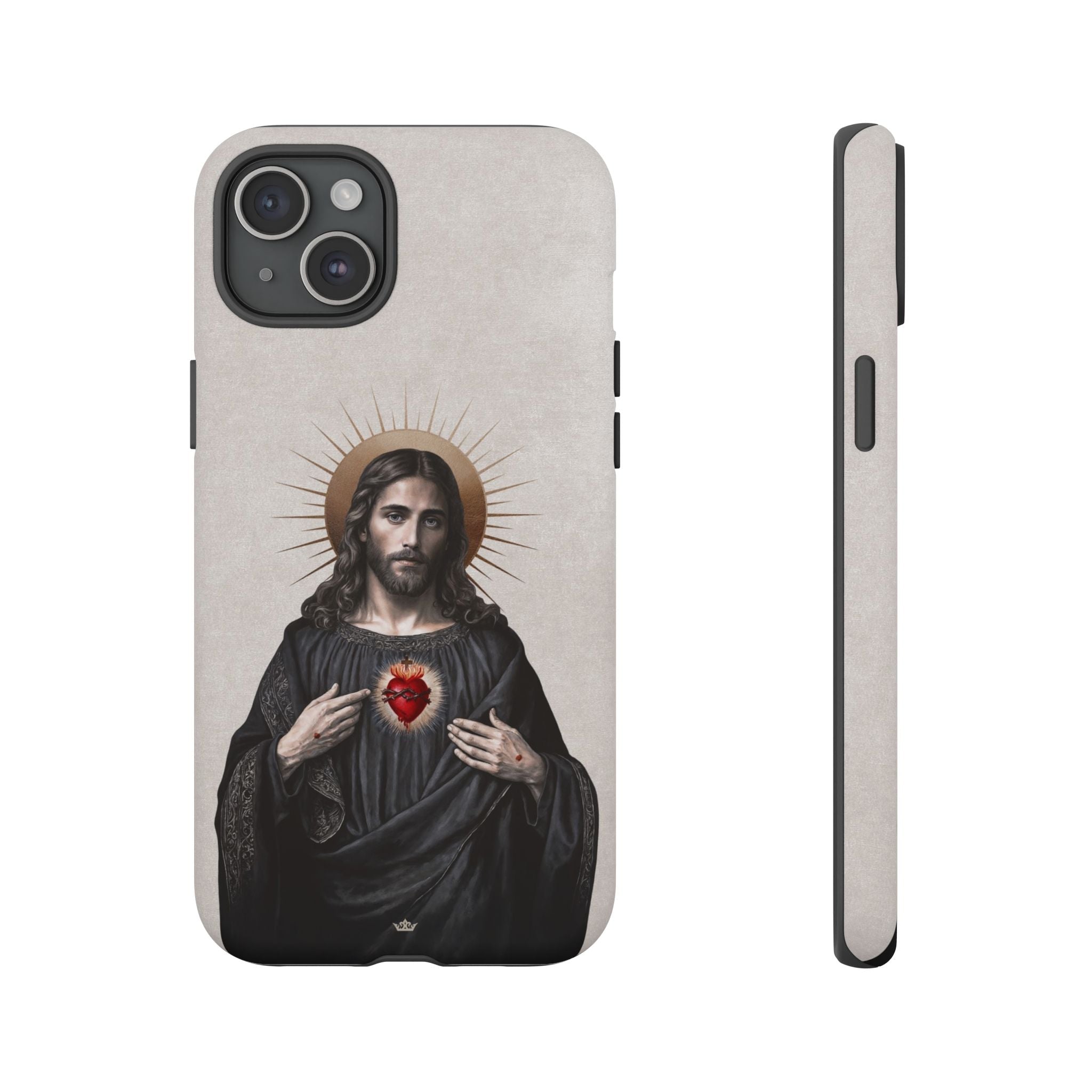 Sacred Heart of Jesus Hard Phone Case (Vintage Ivory) - VENXARA