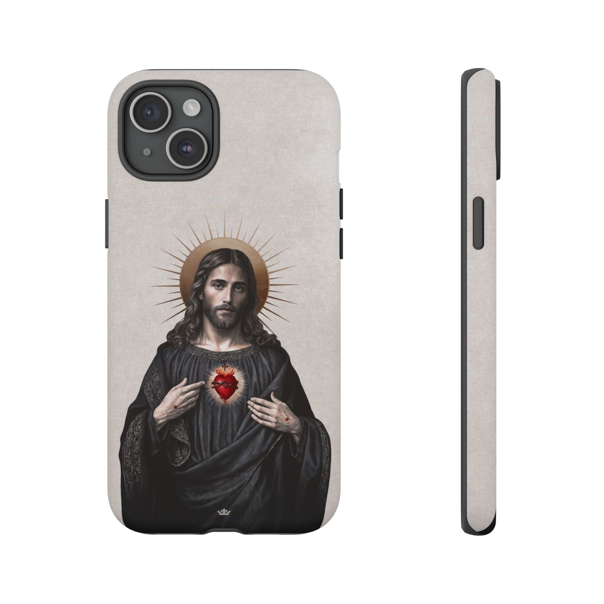 Sacred Heart of Jesus Hard Phone Case (Vintage Ivory) Copyright VENXARA