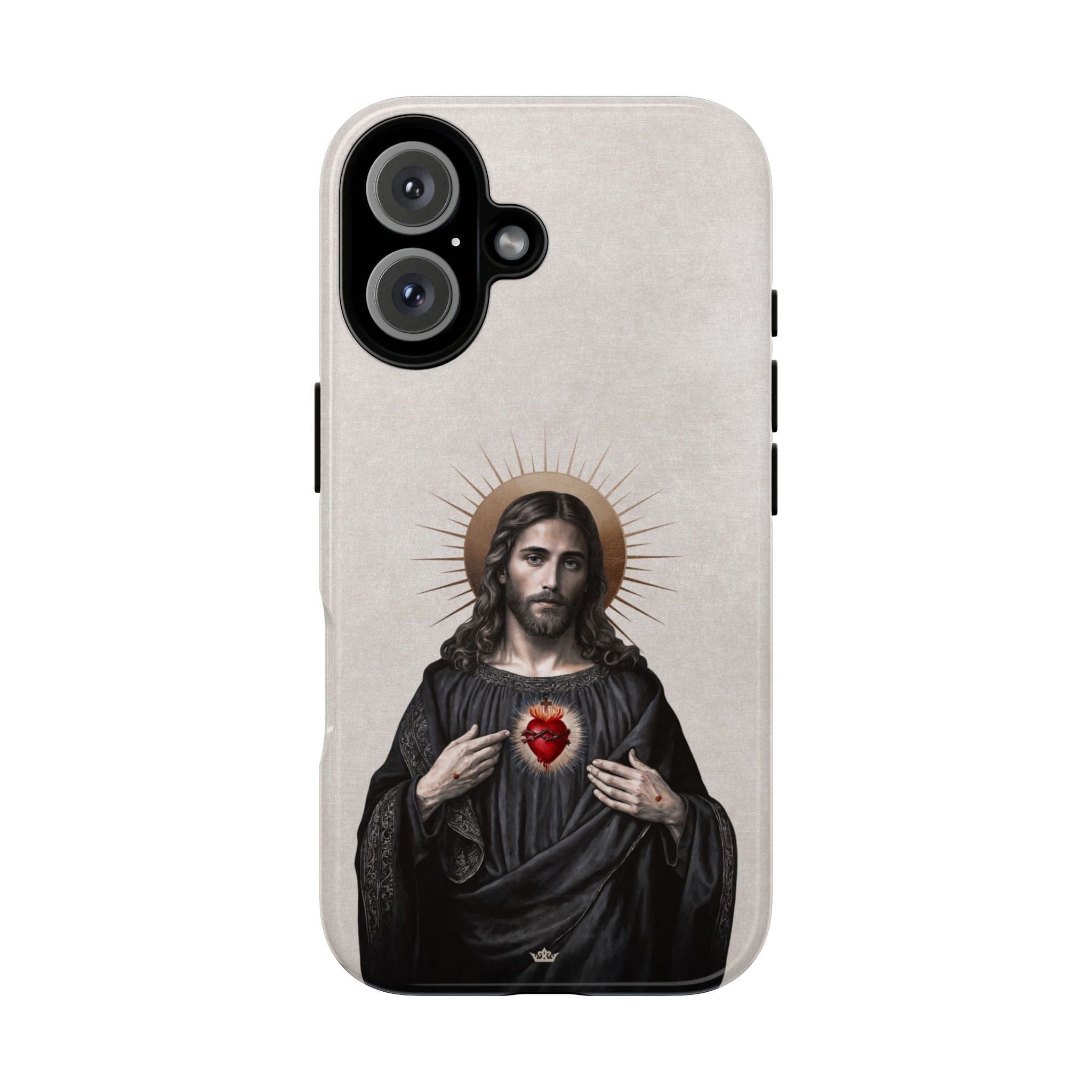 Sacred Heart of Jesus Hard Phone Case (Vintage Ivory) Copyright VENXARA