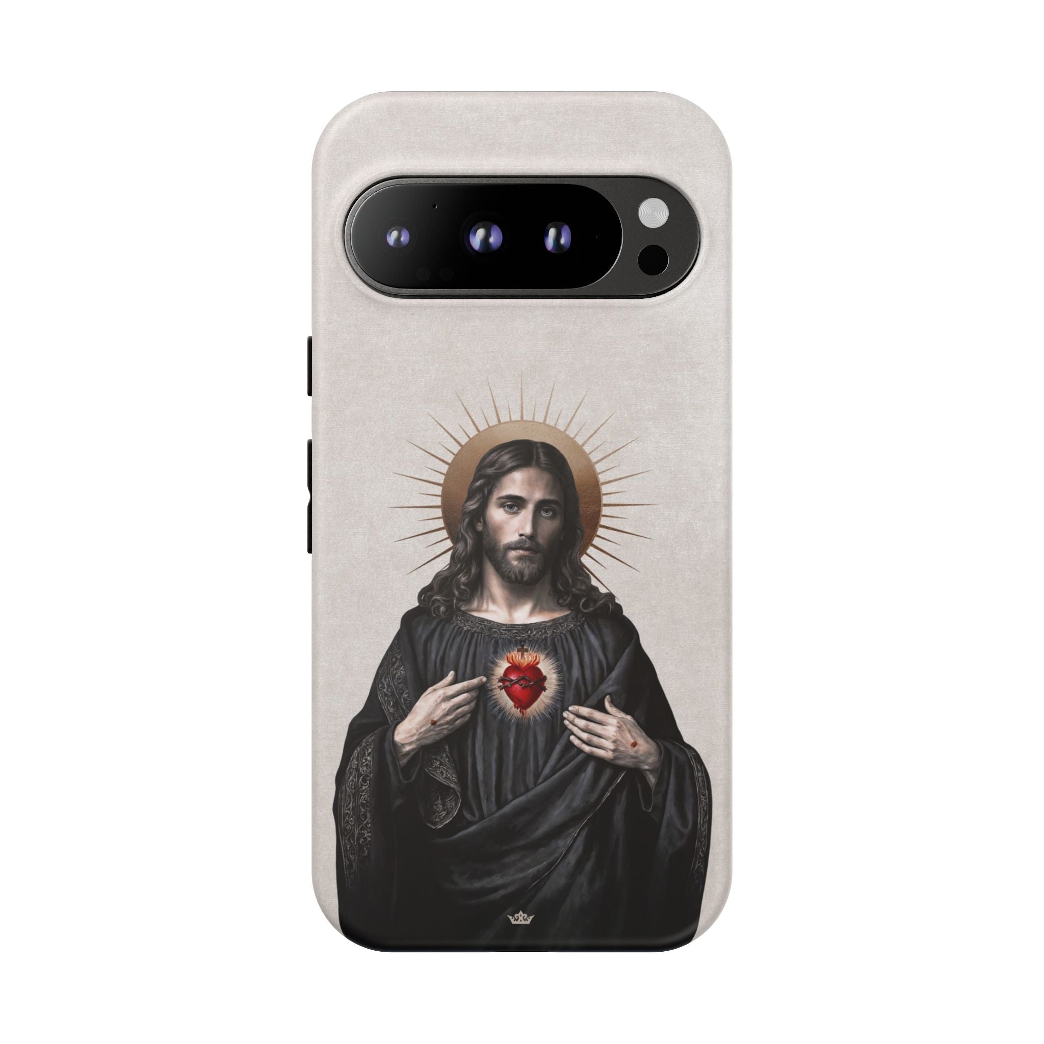 Sacred Heart of Jesus Hard Phone Case (Vintage Ivory) - VENXARA