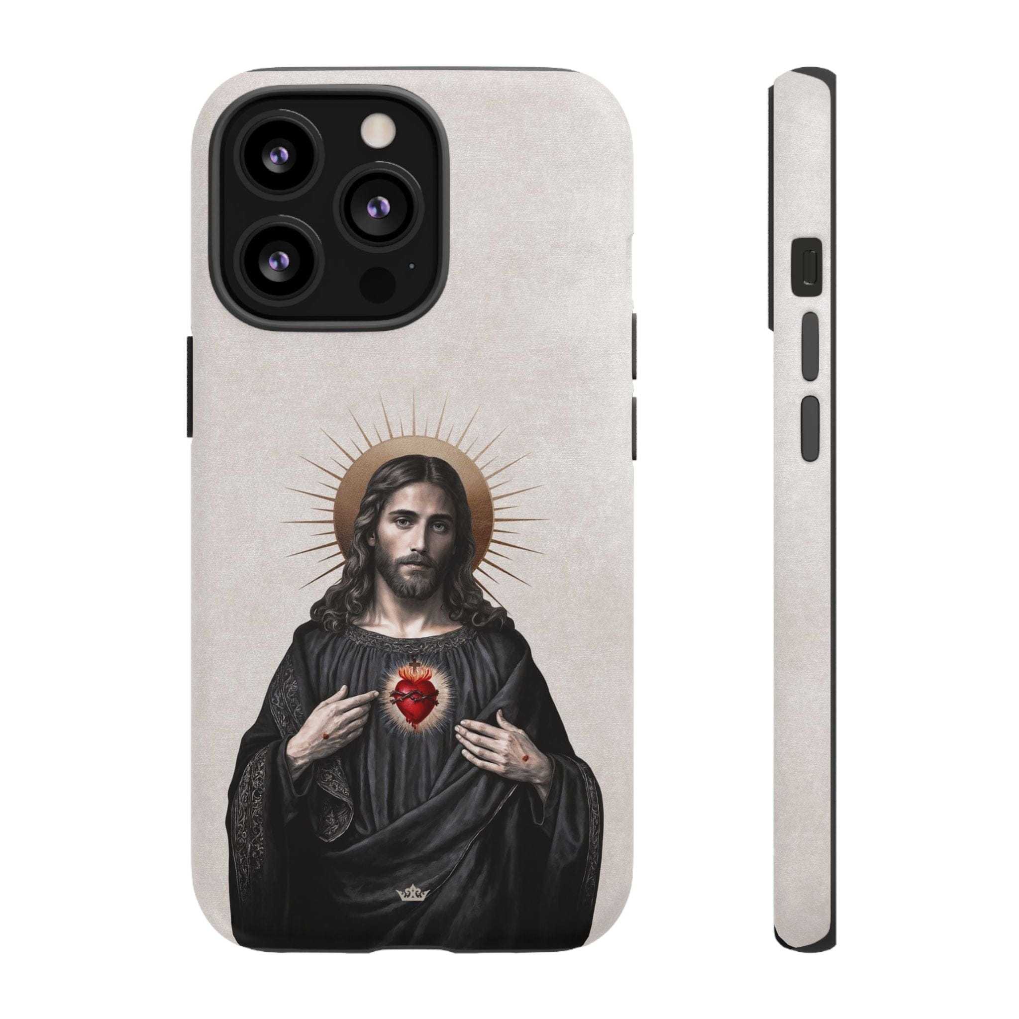Sacred Heart of Jesus Hard Phone Case (Vintage Ivory) Copyright VENXARA
