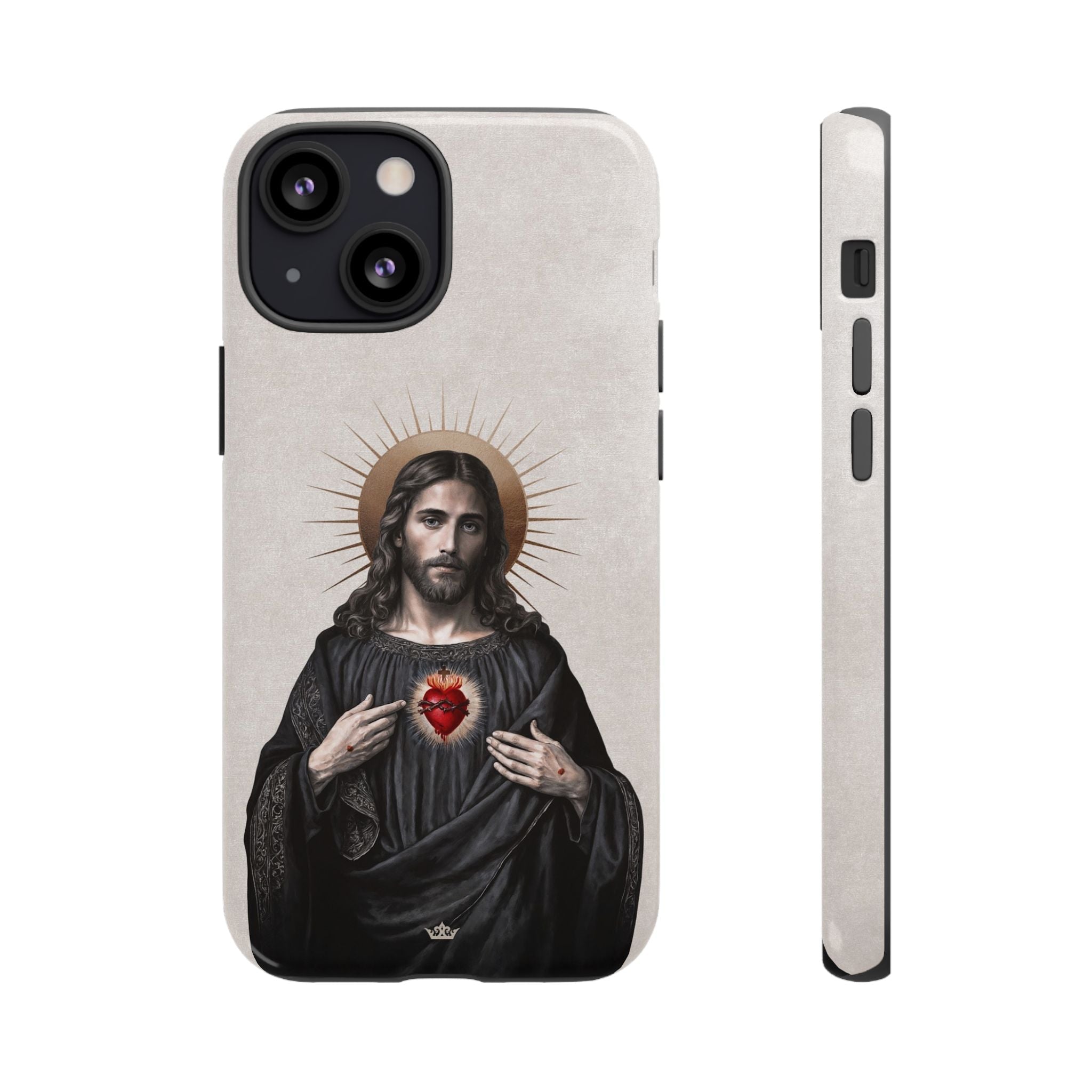 Sacred Heart of Jesus Hard Phone Case (Vintage Ivory) - VENXARA