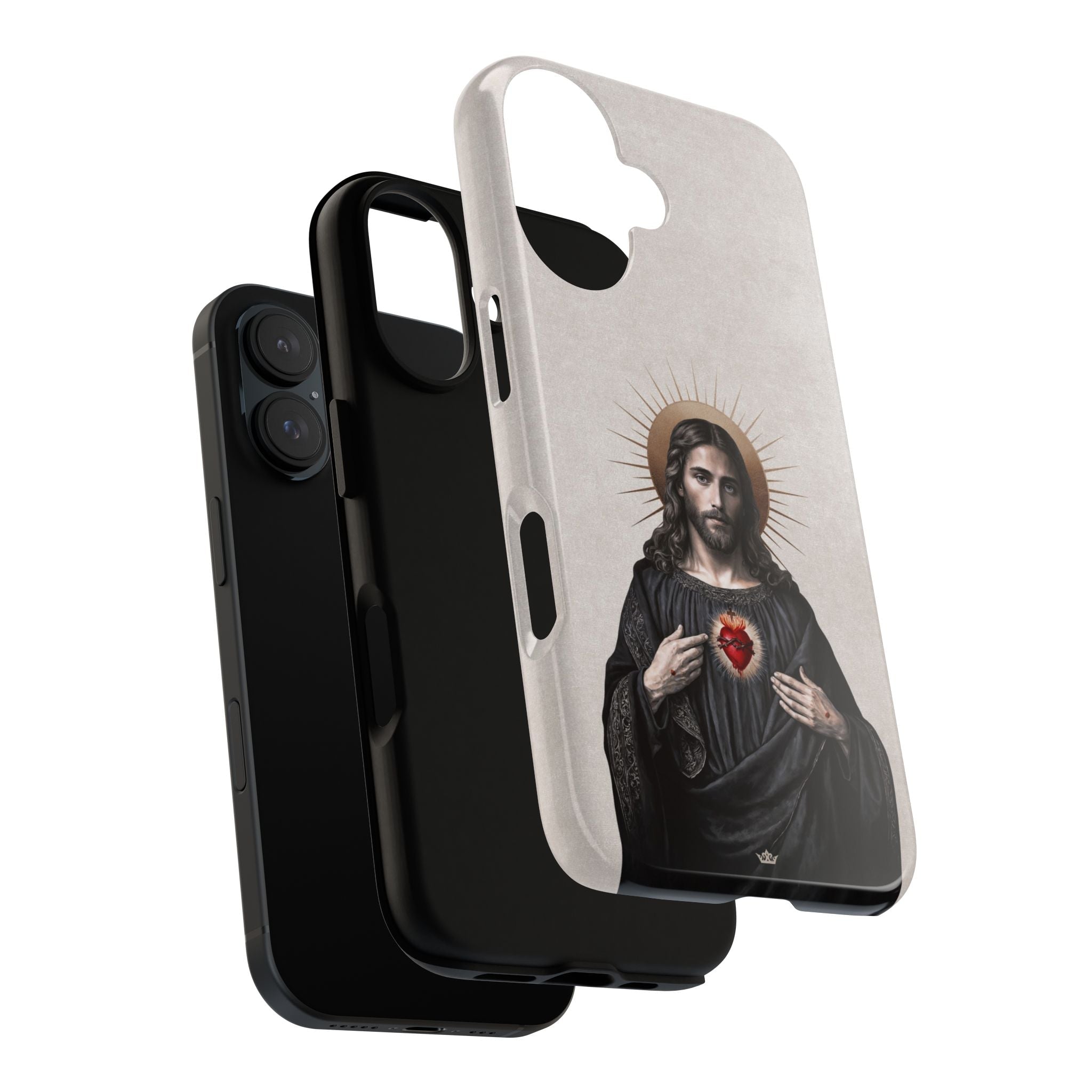 Sacred Heart of Jesus Hard Phone Case (Vintage Ivory) - VENXARA