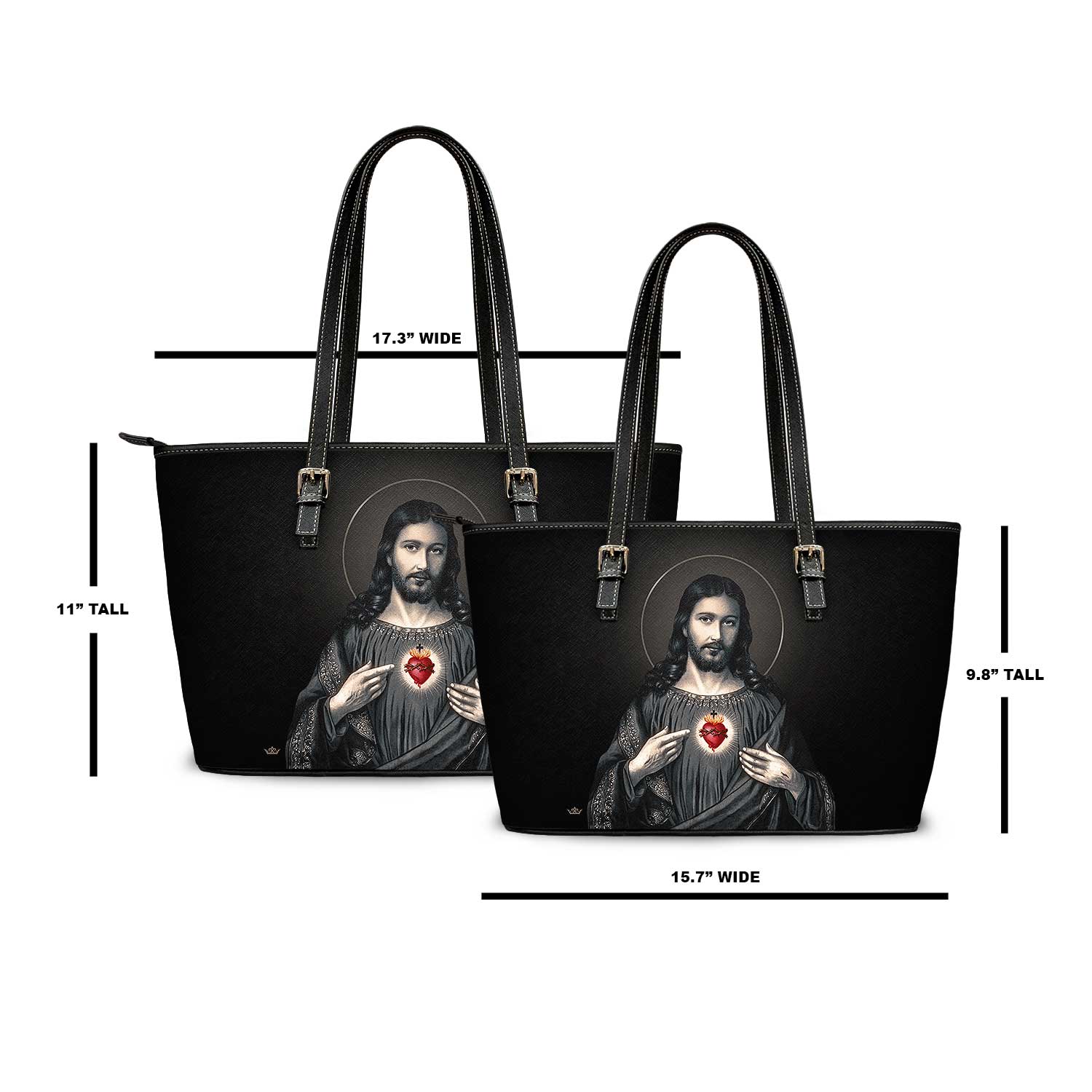 Sacred Heart of Jesus Tote Bag (Black) - VENXARA®