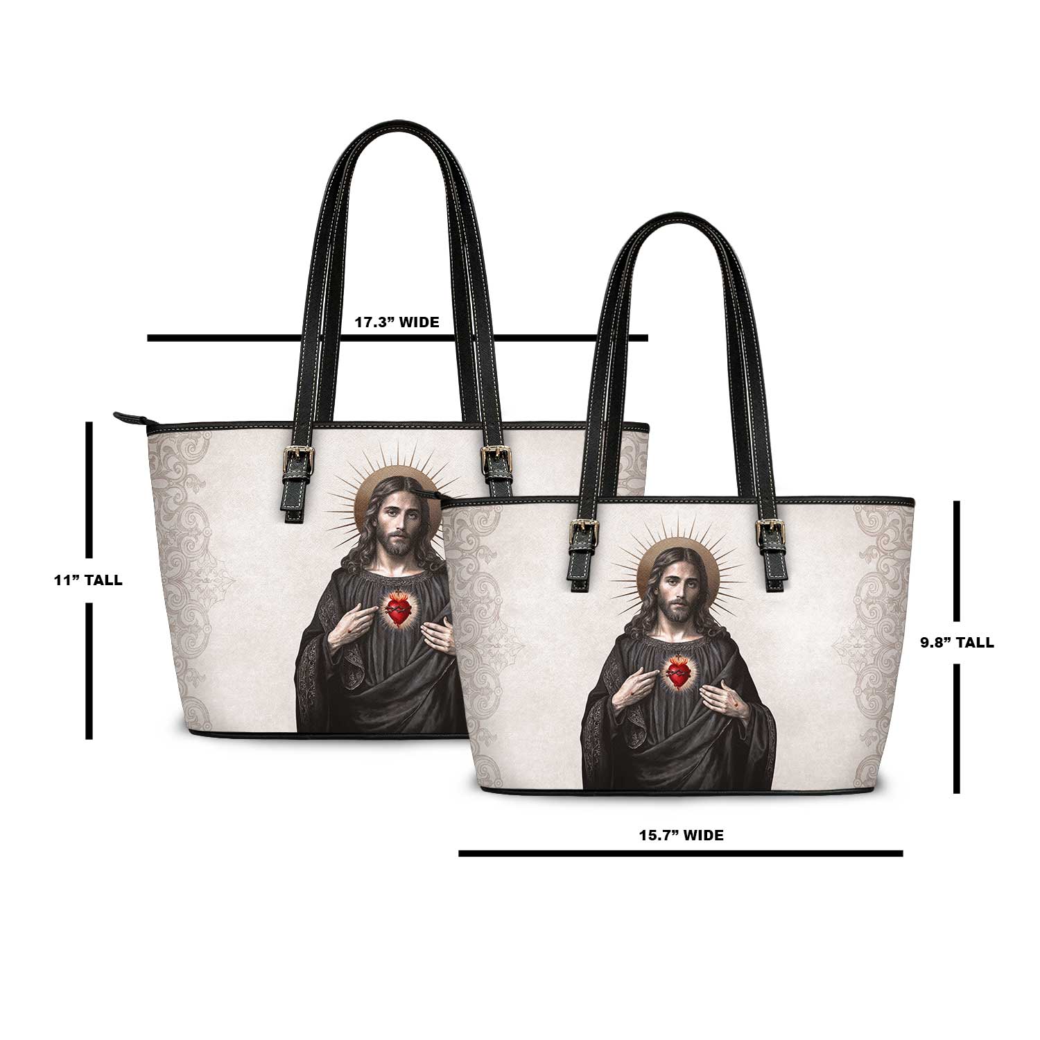 Sacred Heart of Jesus Tote Bag (Vintage Ivory) - VENXARA®