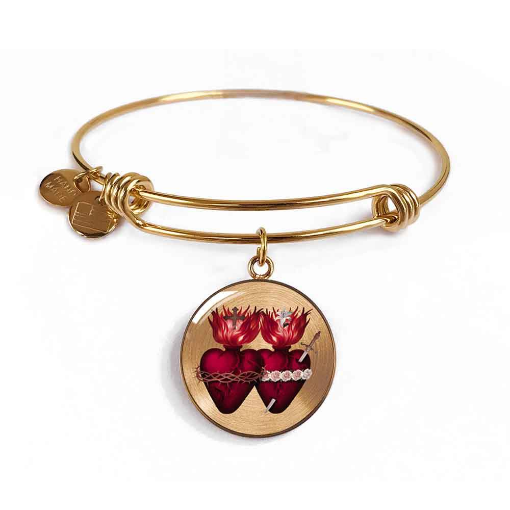 Sacred Hearts Charm Bangle Bracelet - VENXARA®