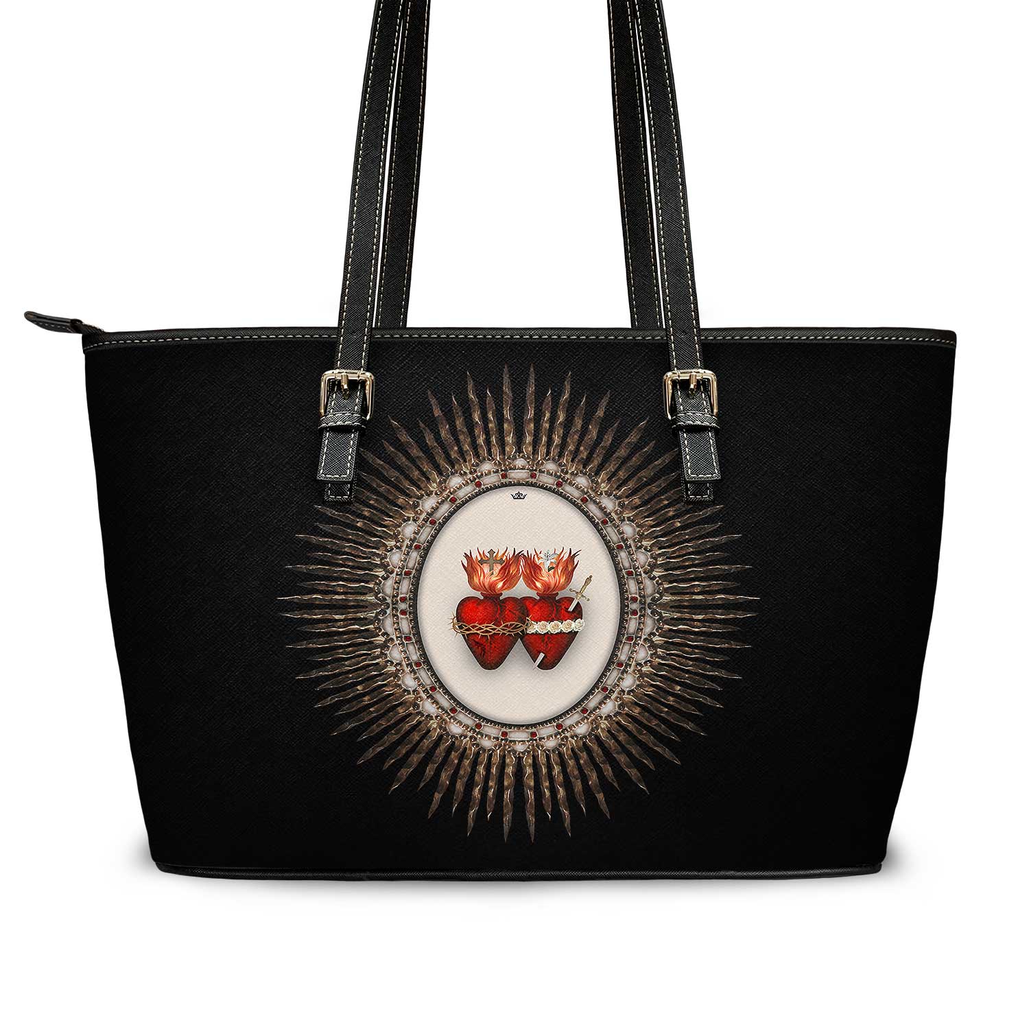 Sacred Hearts II Tote Bag (Black) - VENXARA®