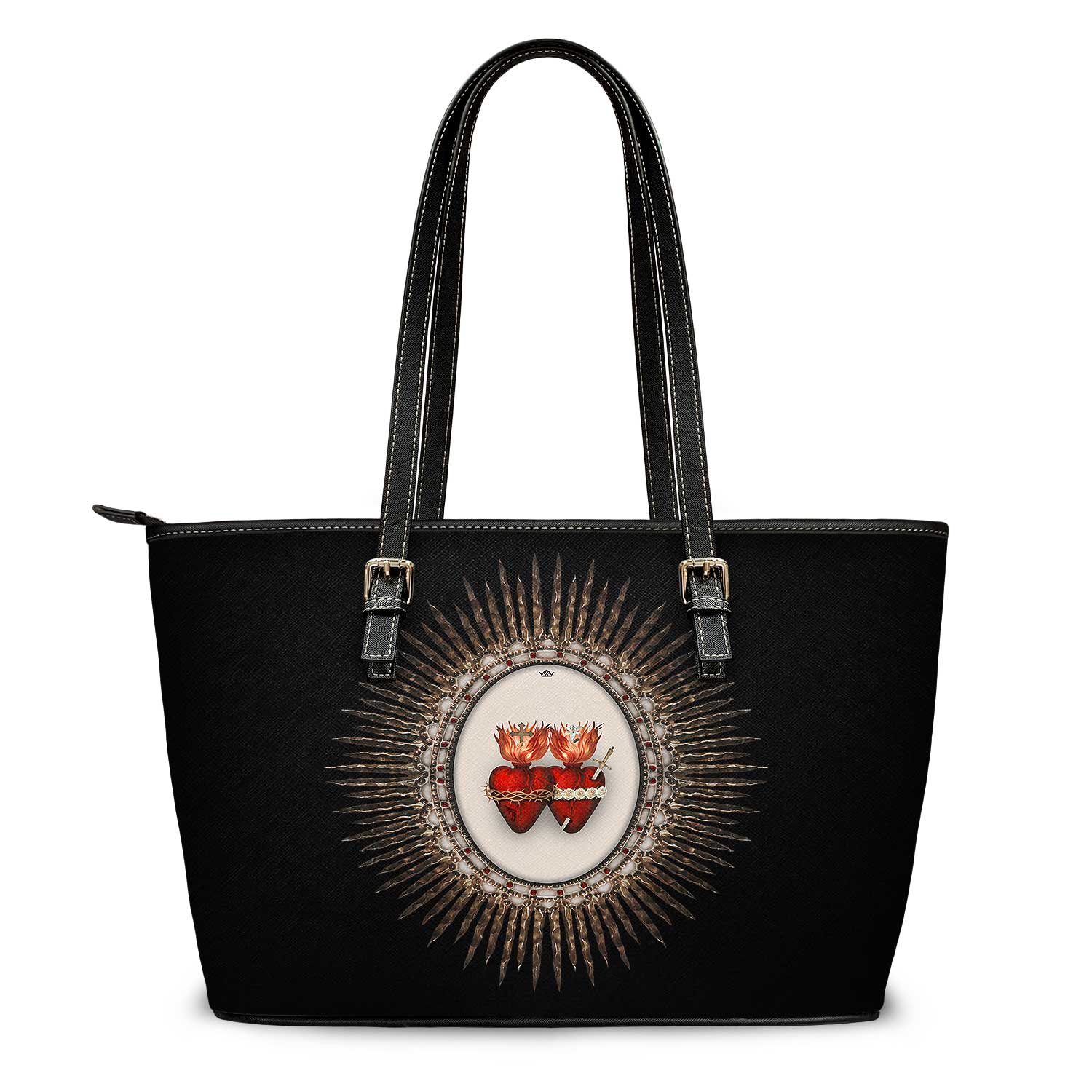 Sacred Hearts II Tote Bag (Black) - VENXARA®