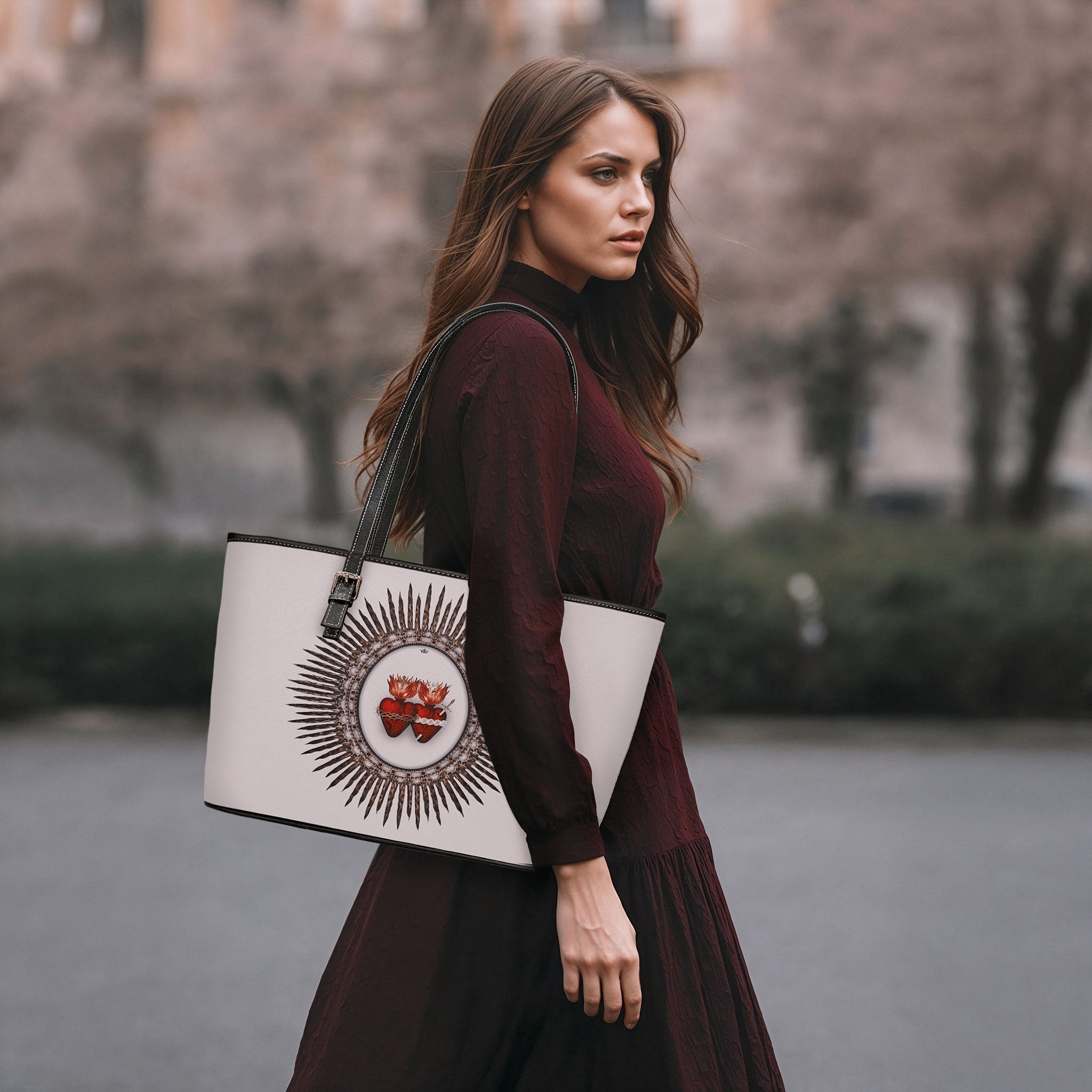 Sacred Hearts II Tote Bag (Sand) - VENXARA®