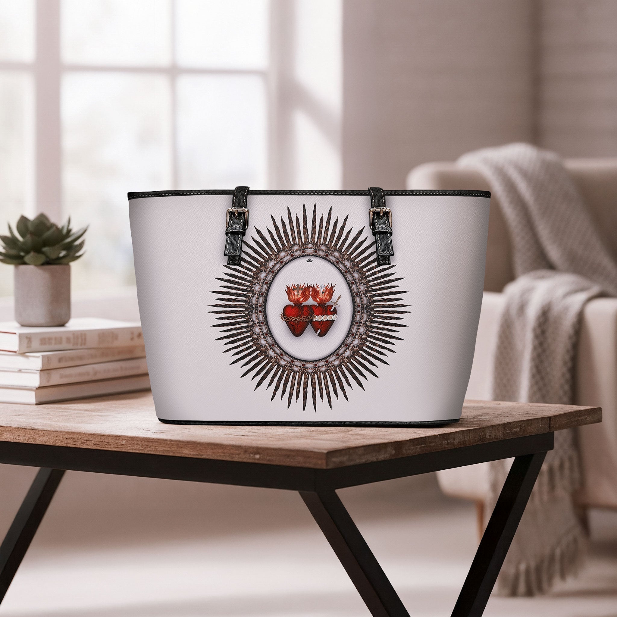 Sacred Hearts II Tote Bag (Sand) - VENXARA®
