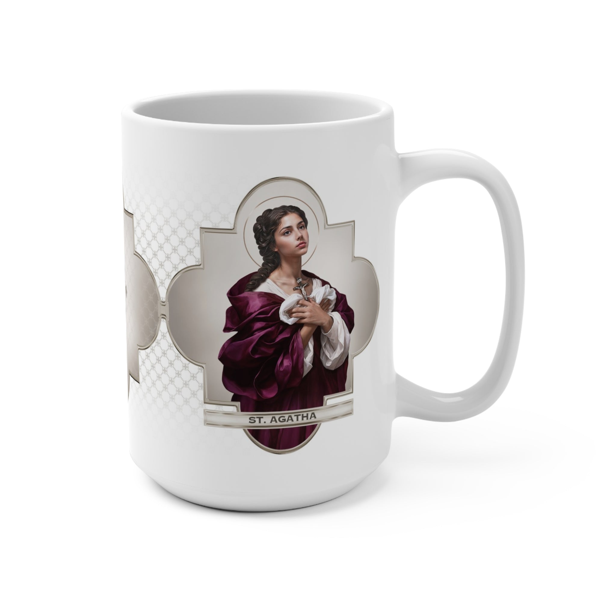 St. Agatha Ceramic Mug (White 15 oz) - VENXARA®