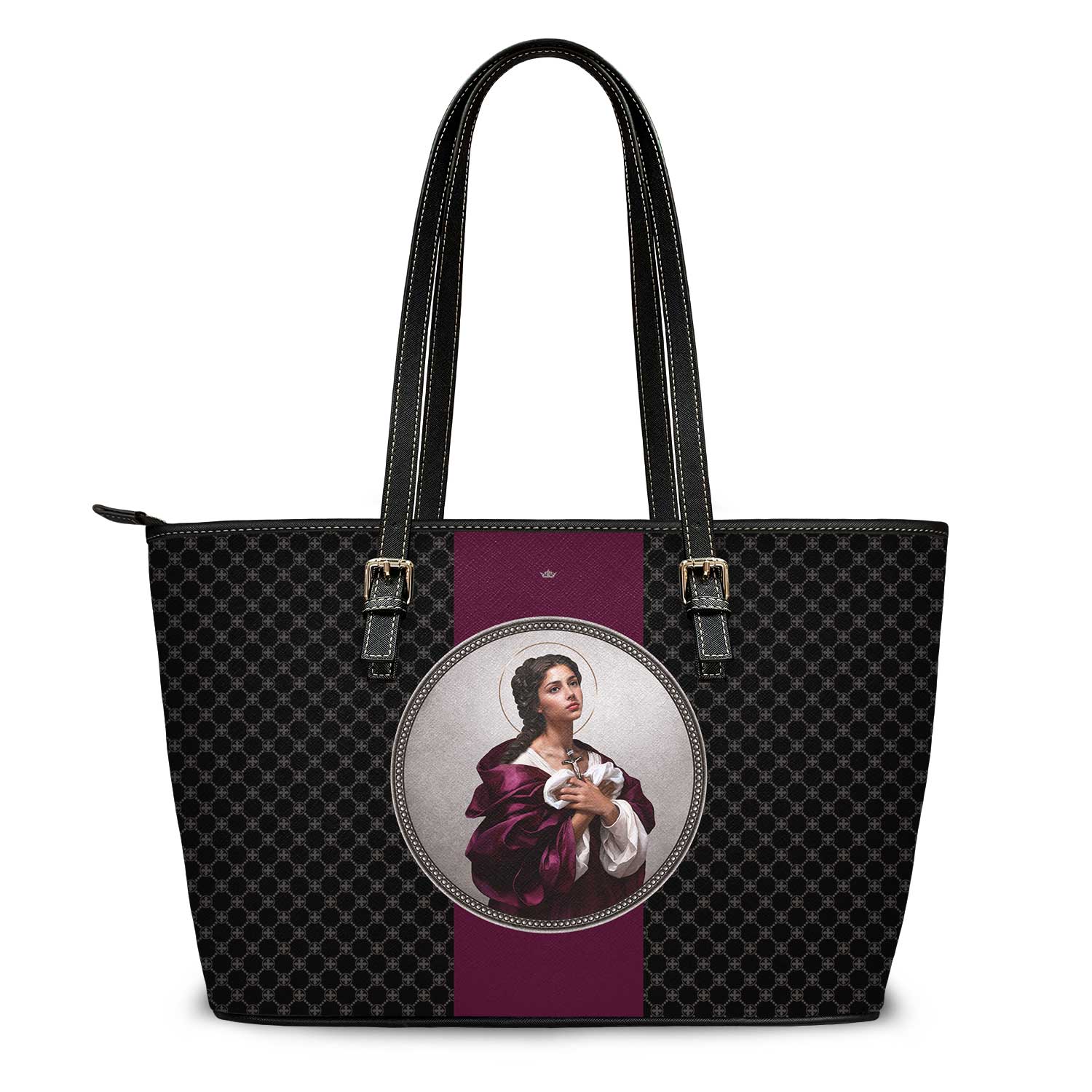St. Agatha Medallion Tote Bag (Black) - VENXARA®