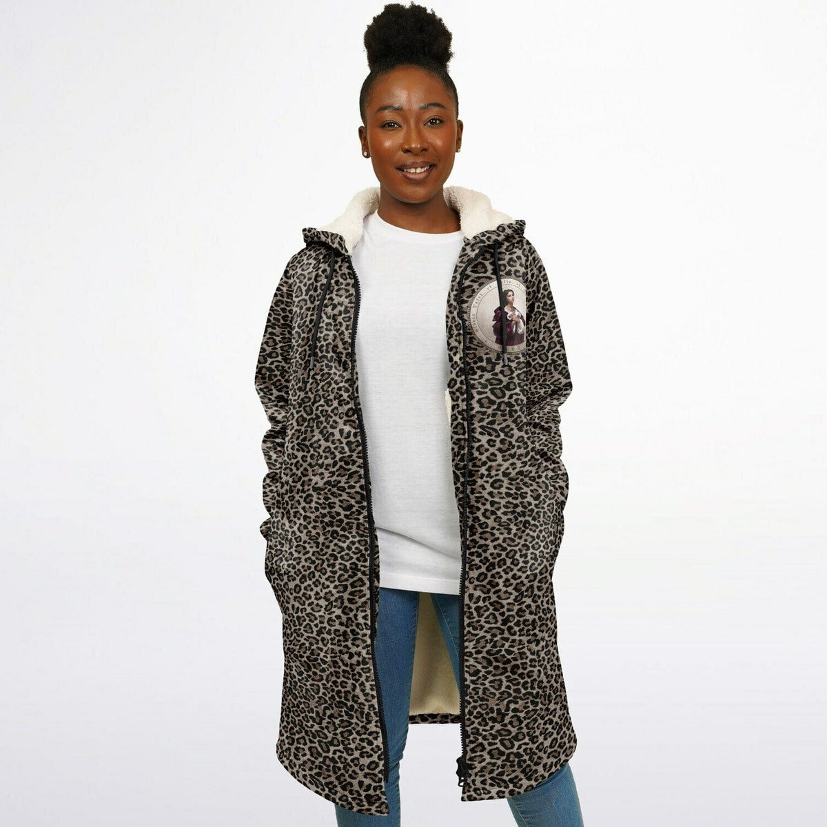 St. Agatha Zipper Microfleece Cloak (Bold Leopard) Copyright VENXARA