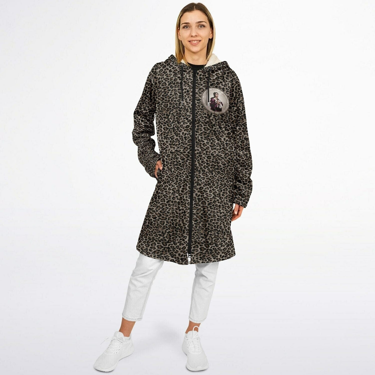 St. Agatha Zipper Microfleece Cloak (Bold Leopard) Copyright VENXARA