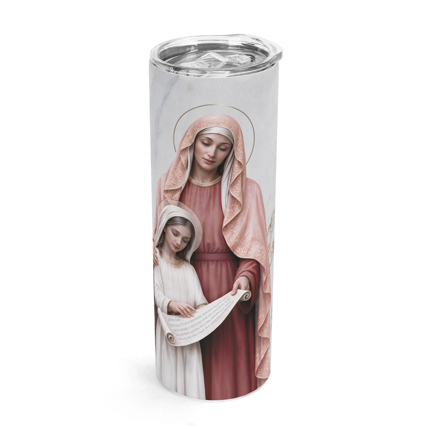 St. Anne Lord's Prayer Skinny Tumbler (Blanc Marble 20 oz) - VENXARA