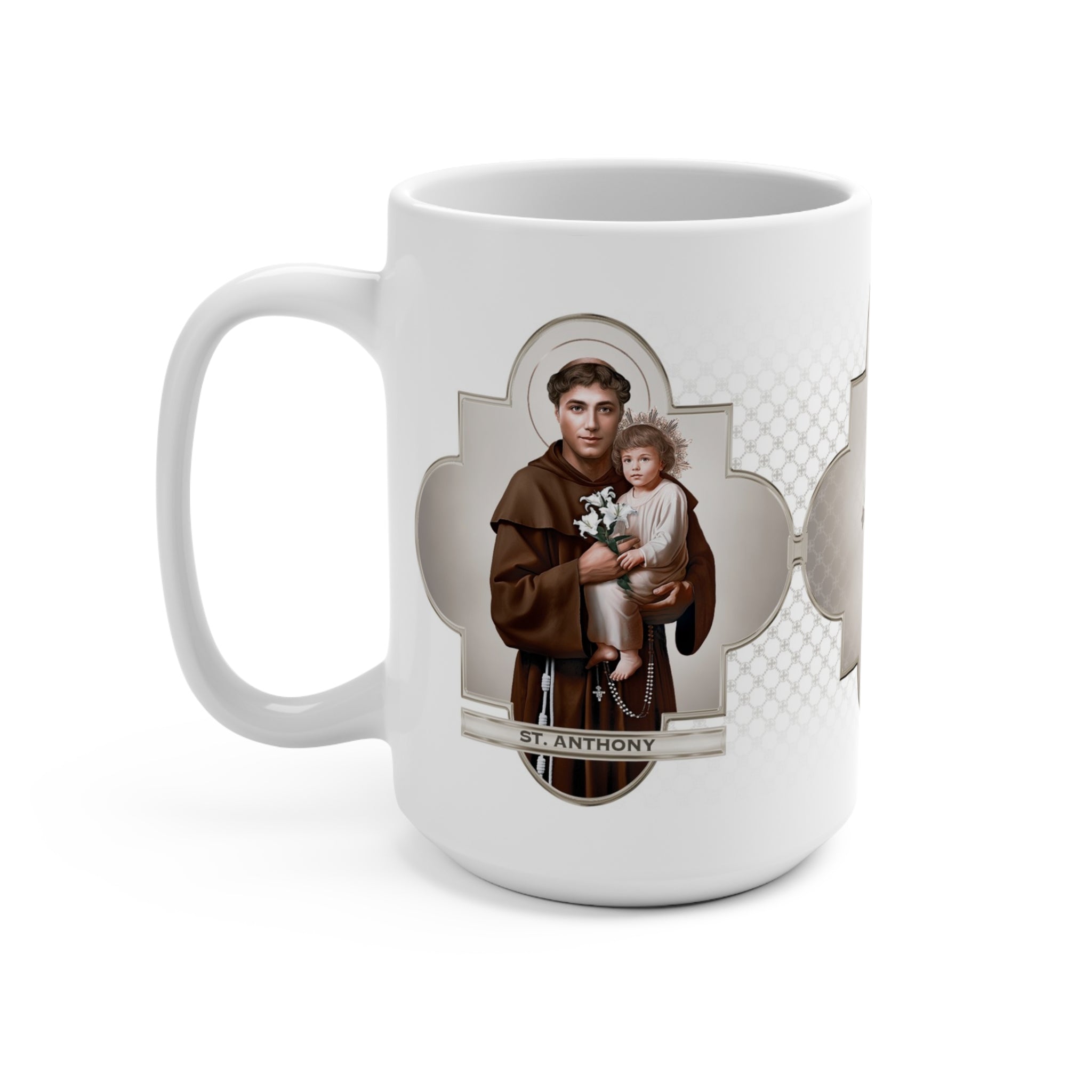 St. Anthony of Padua Ceramic Mug (White 15 oz) - VENXARA®