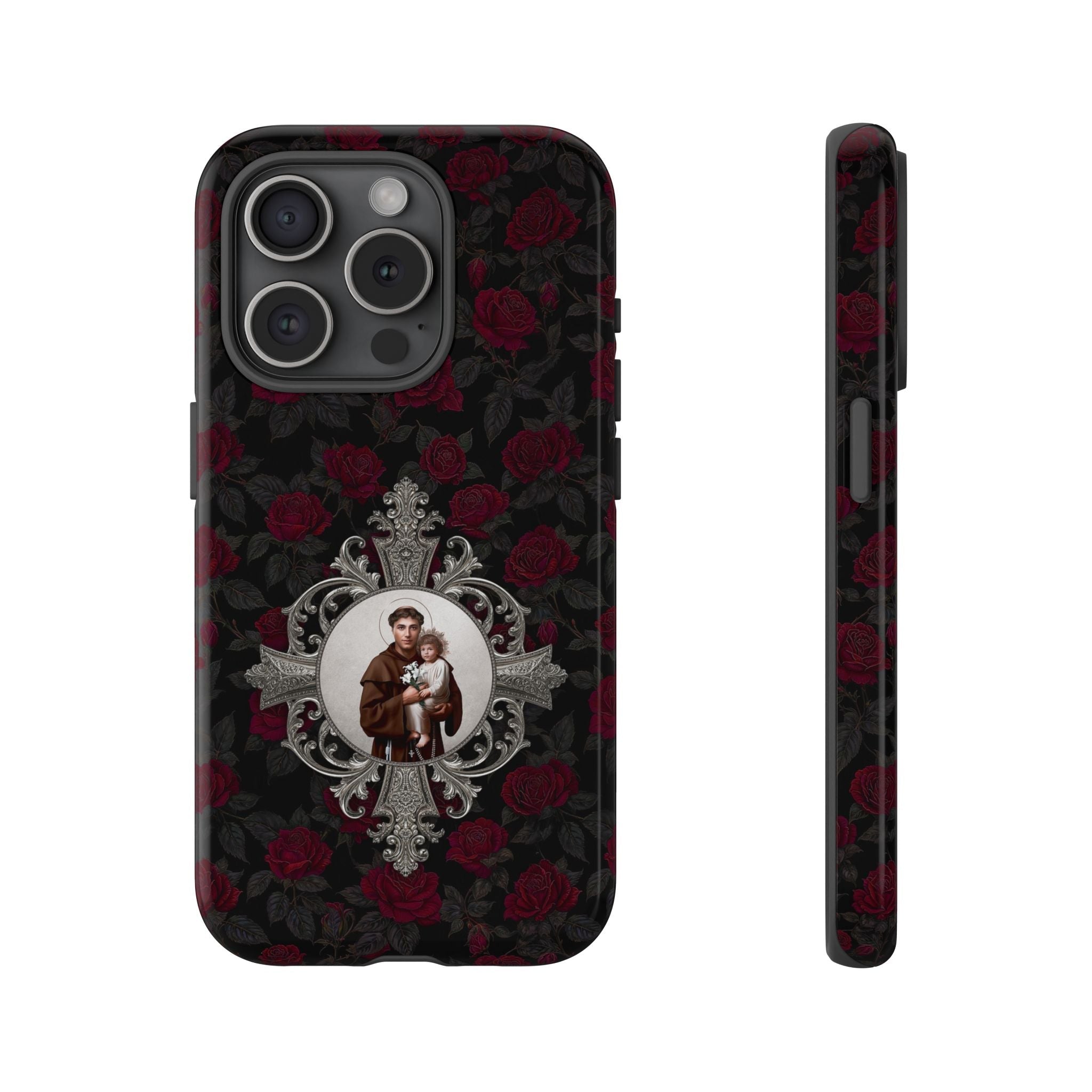 St. Anthony of Padua Hard Phone Case (Roses) - VENXARA®