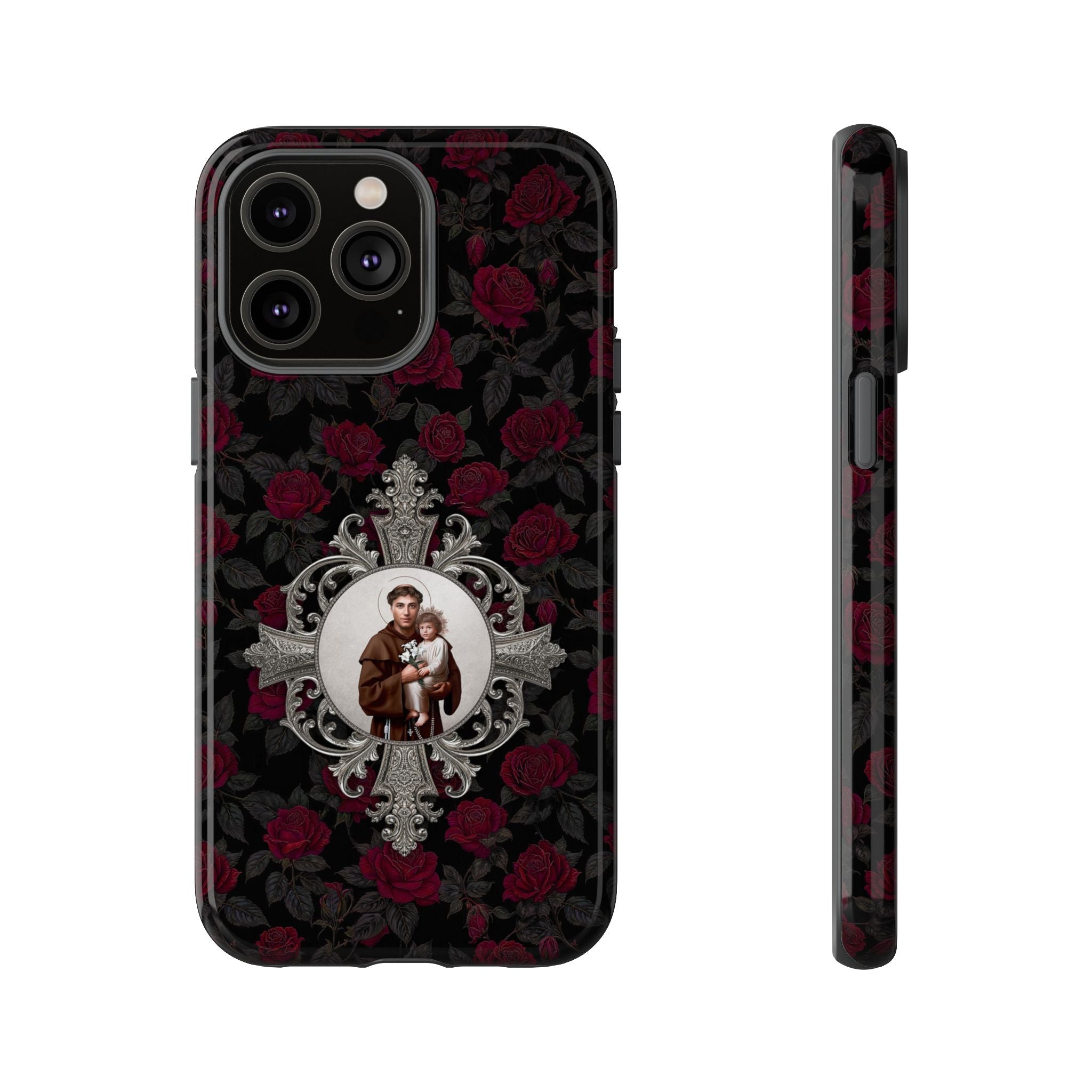 St. Anthony of Padua Hard Phone Case (Roses) - VENXARA®
