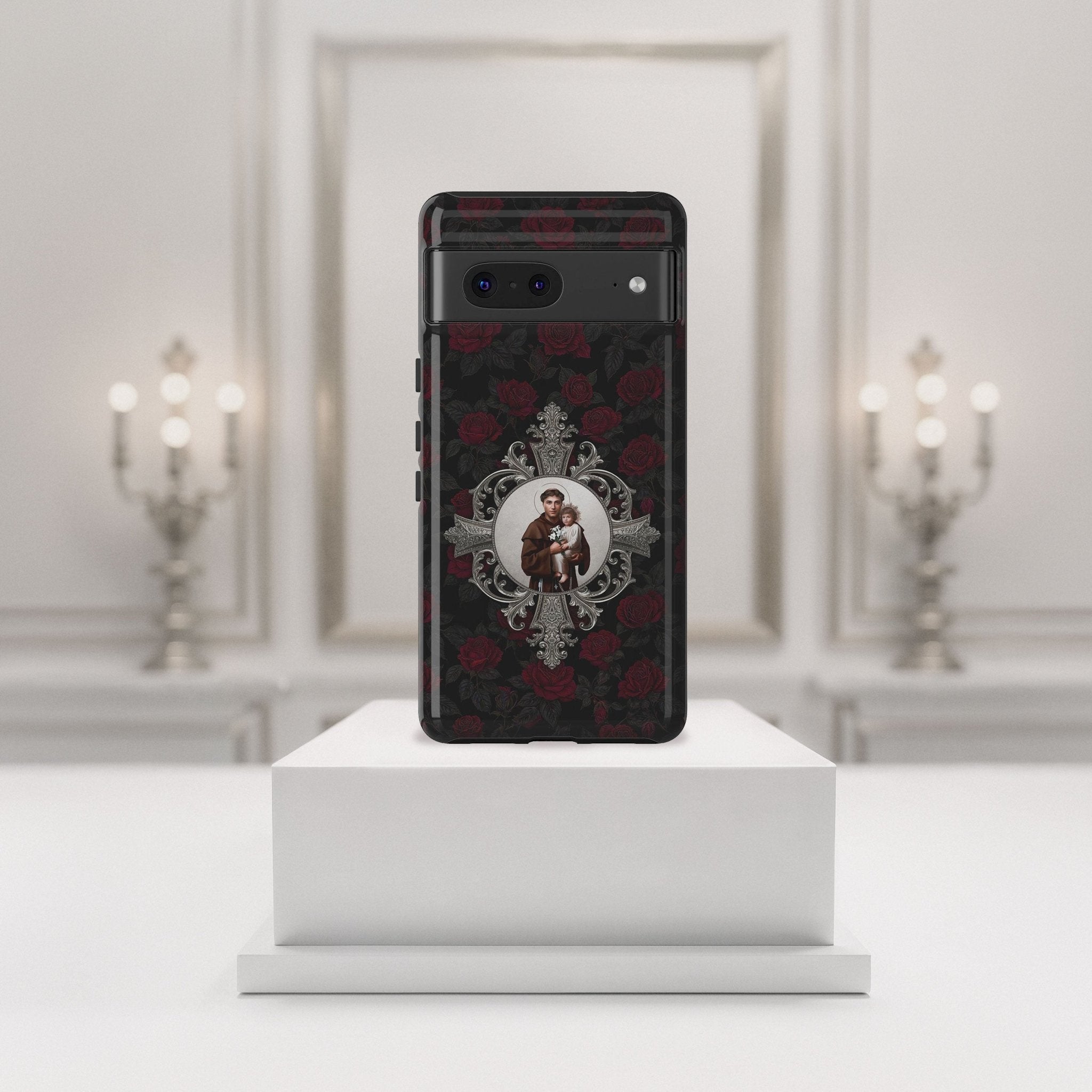St. Anthony of Padua Hard Phone Case (Roses) - VENXARA®